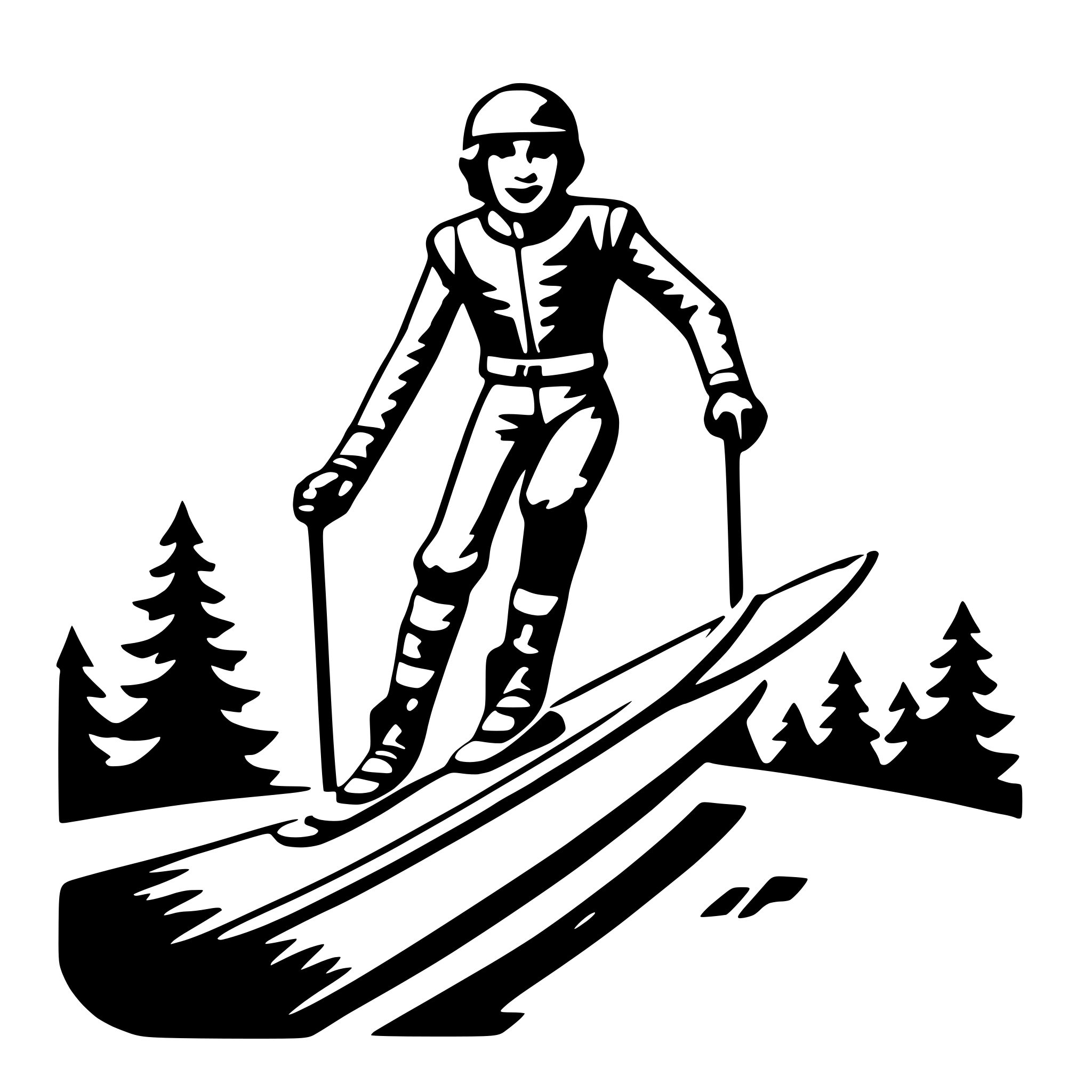 AI-generated SVG of 'ski jump'