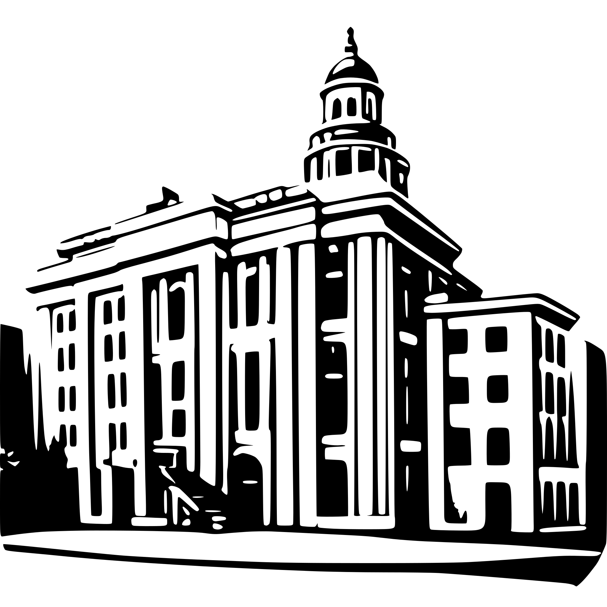 AI-generated SVG of a front facing city hall building