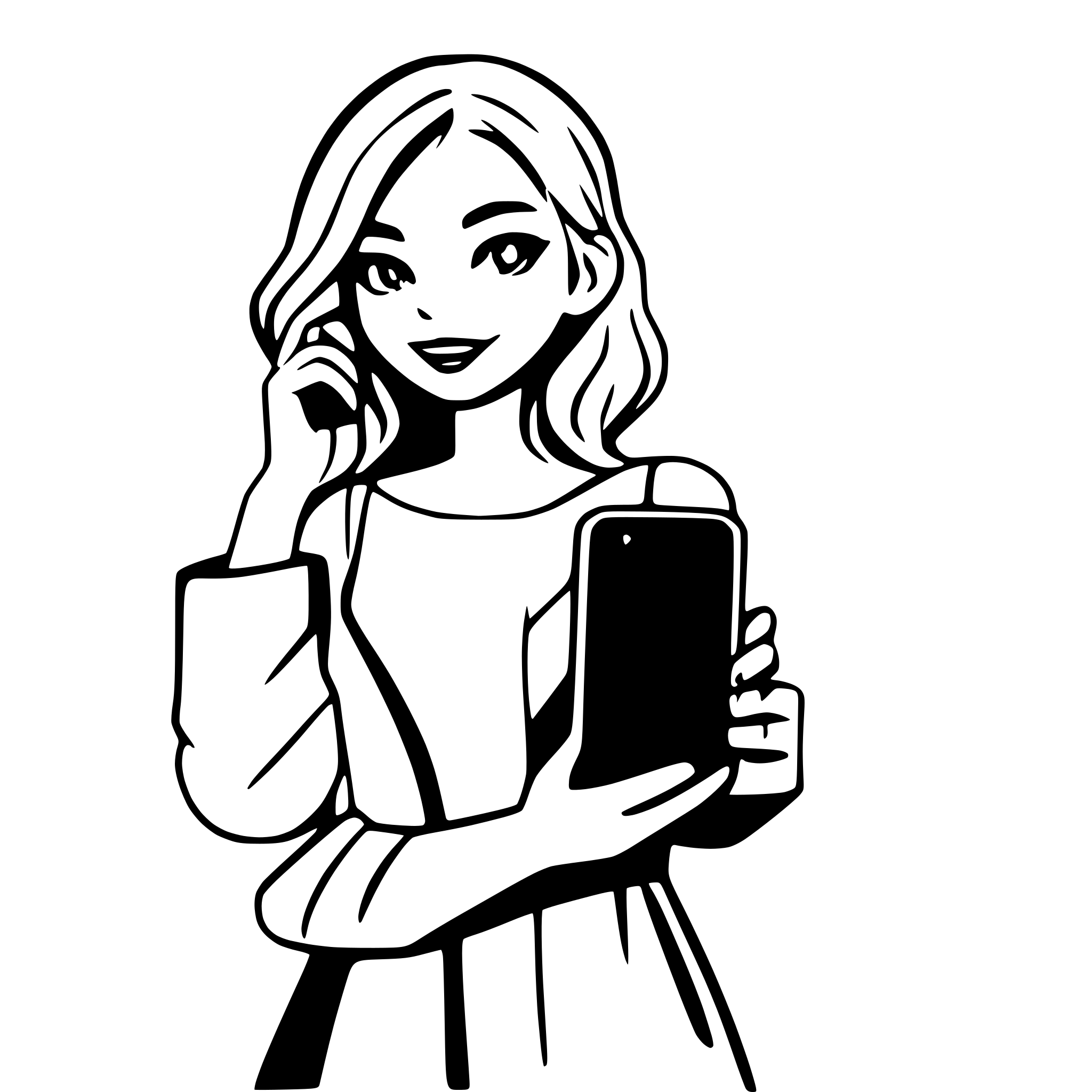 AI-generated SVG of a phone in hand