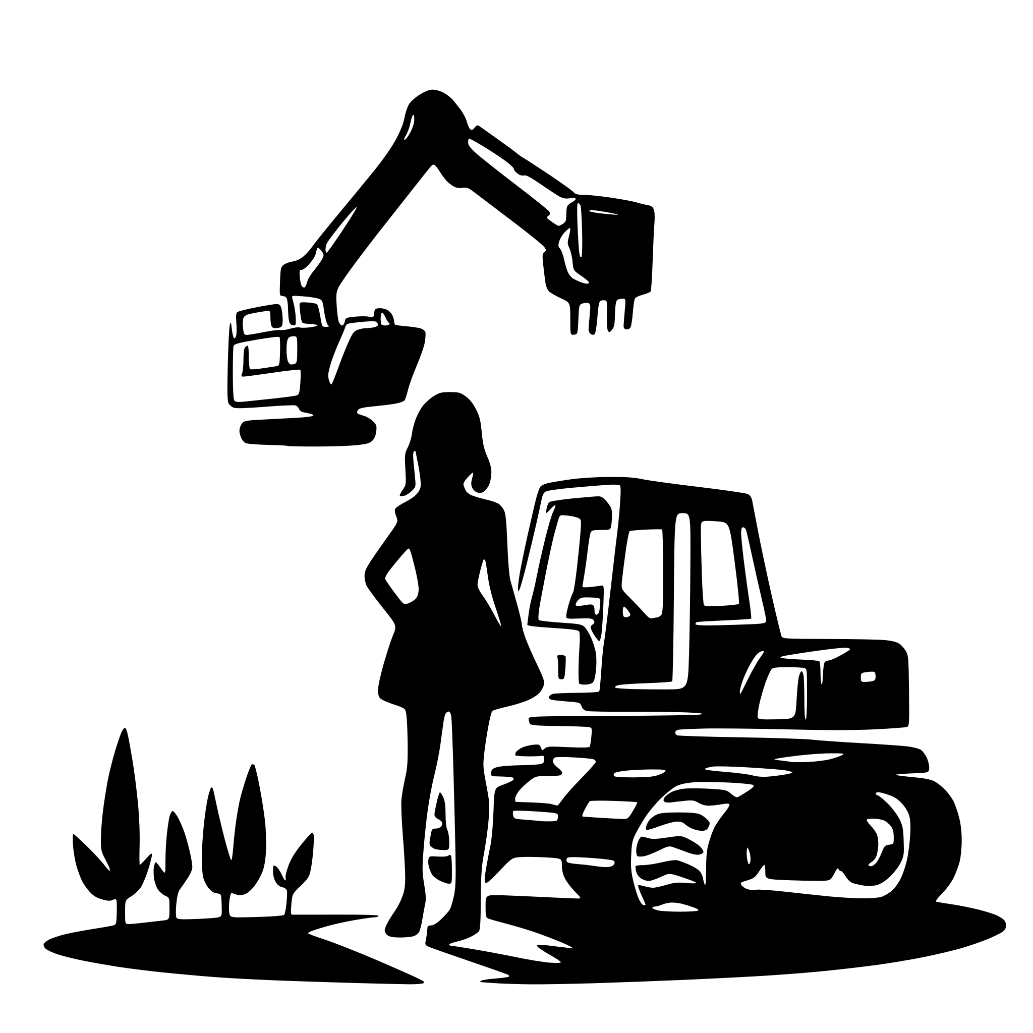 AI-generated SVG of a Married couple with an excavator