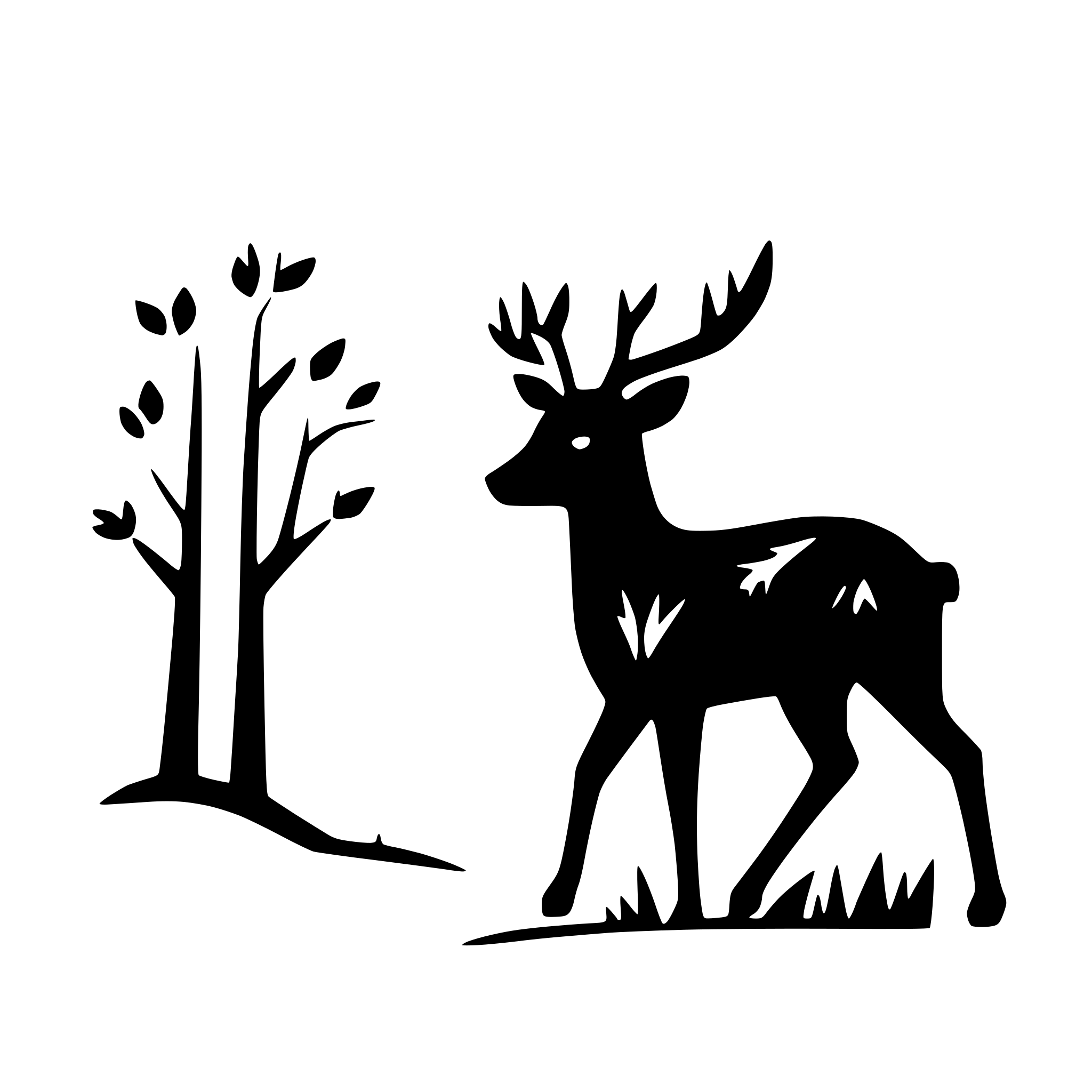 AI-generated SVG of a deer in a forest clearing