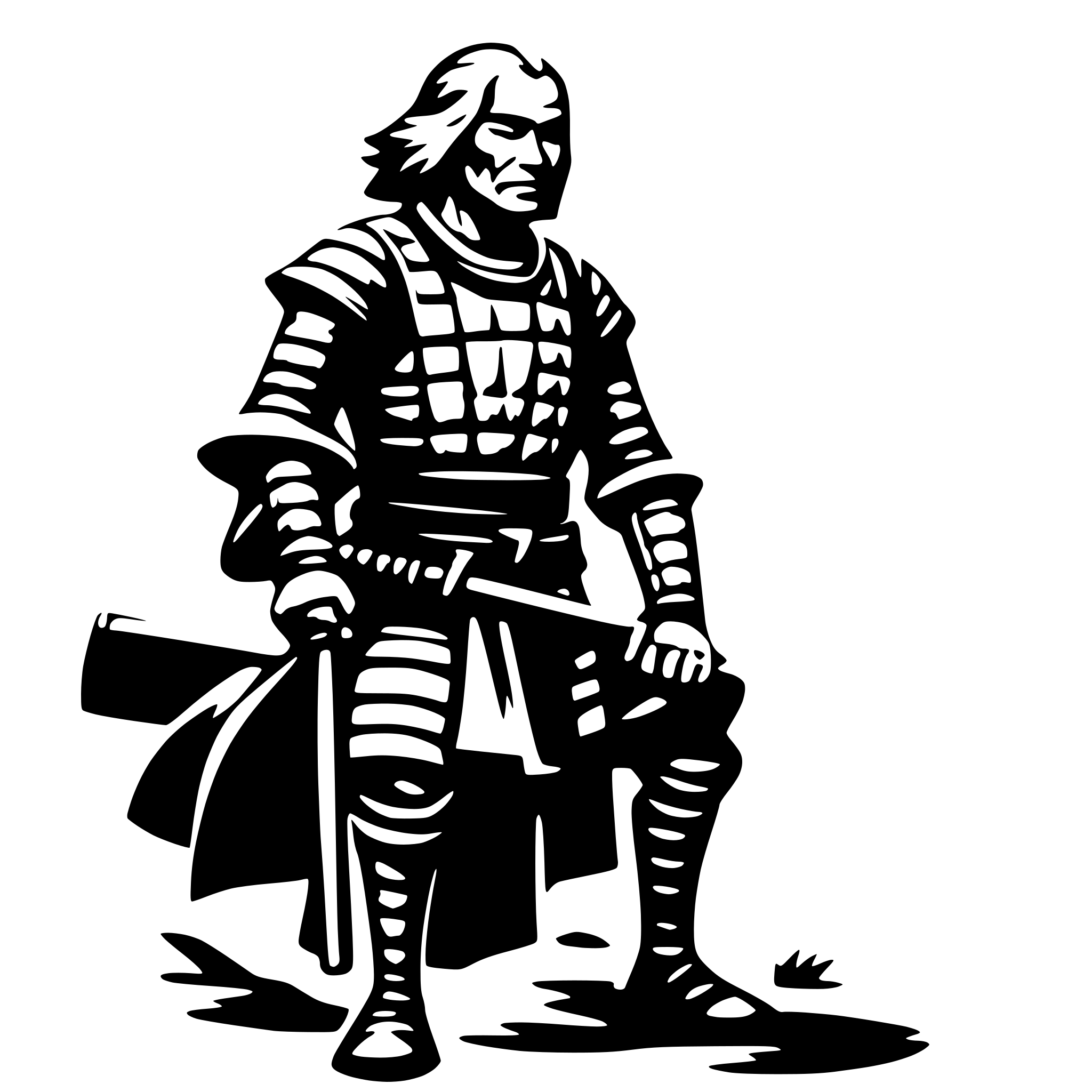 AI-generated SVG of a old samurai