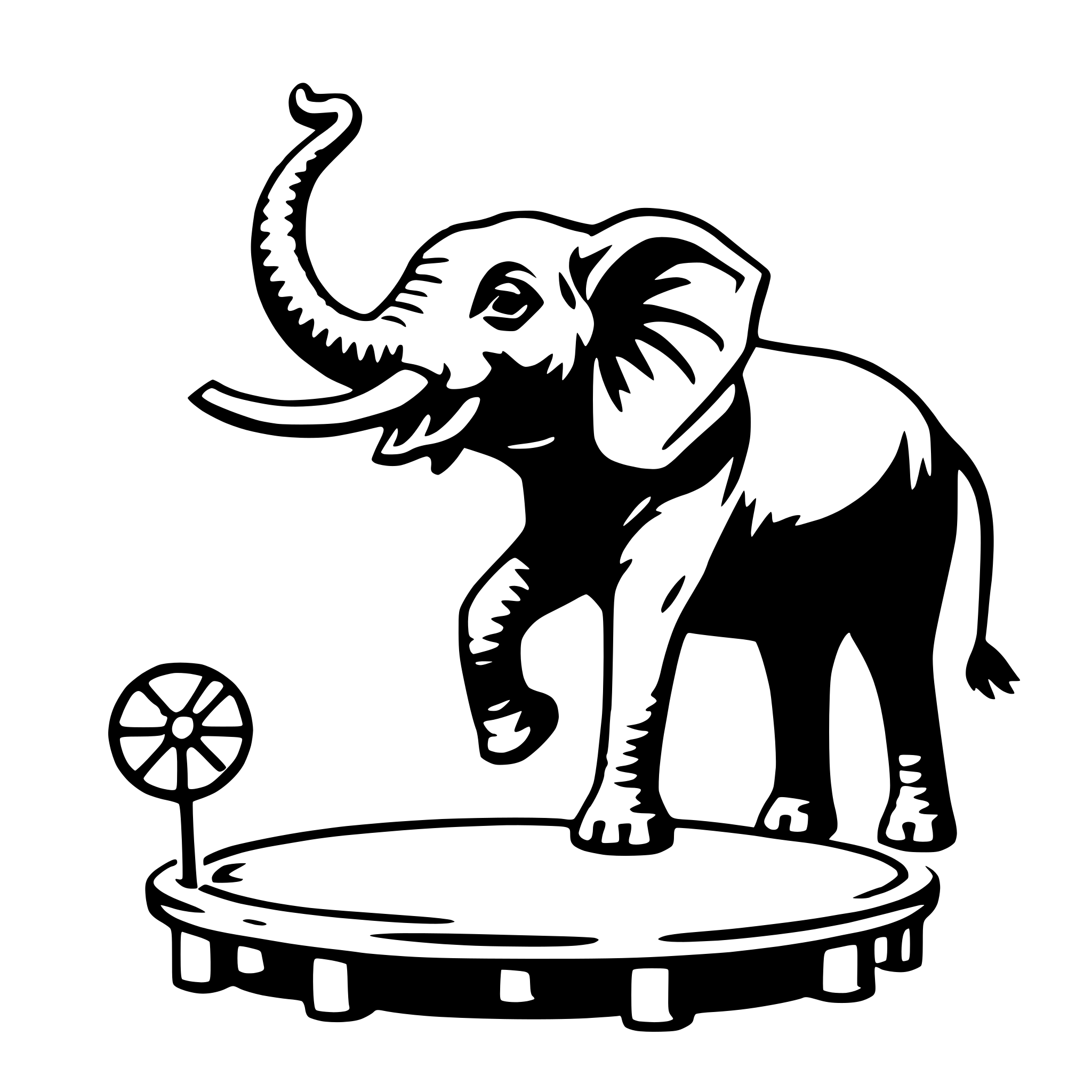 AI-generated SVG of 'elephant on trampoline'