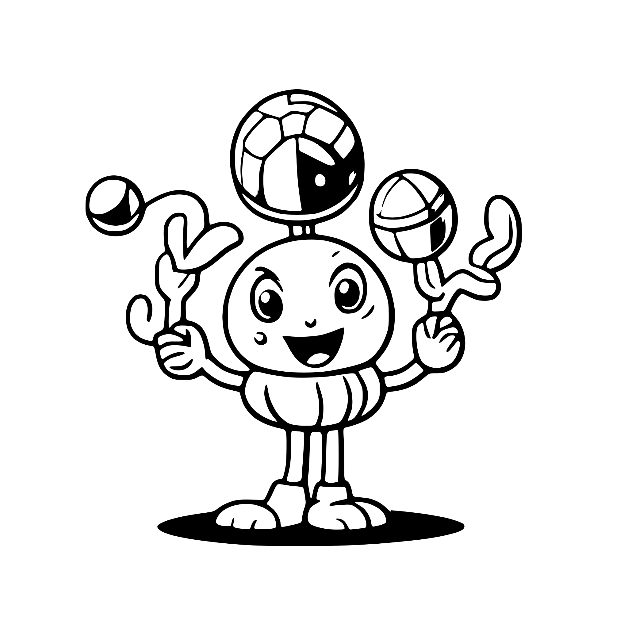 AI-generated SVG of 'a friendly octopus juggling beach balls'