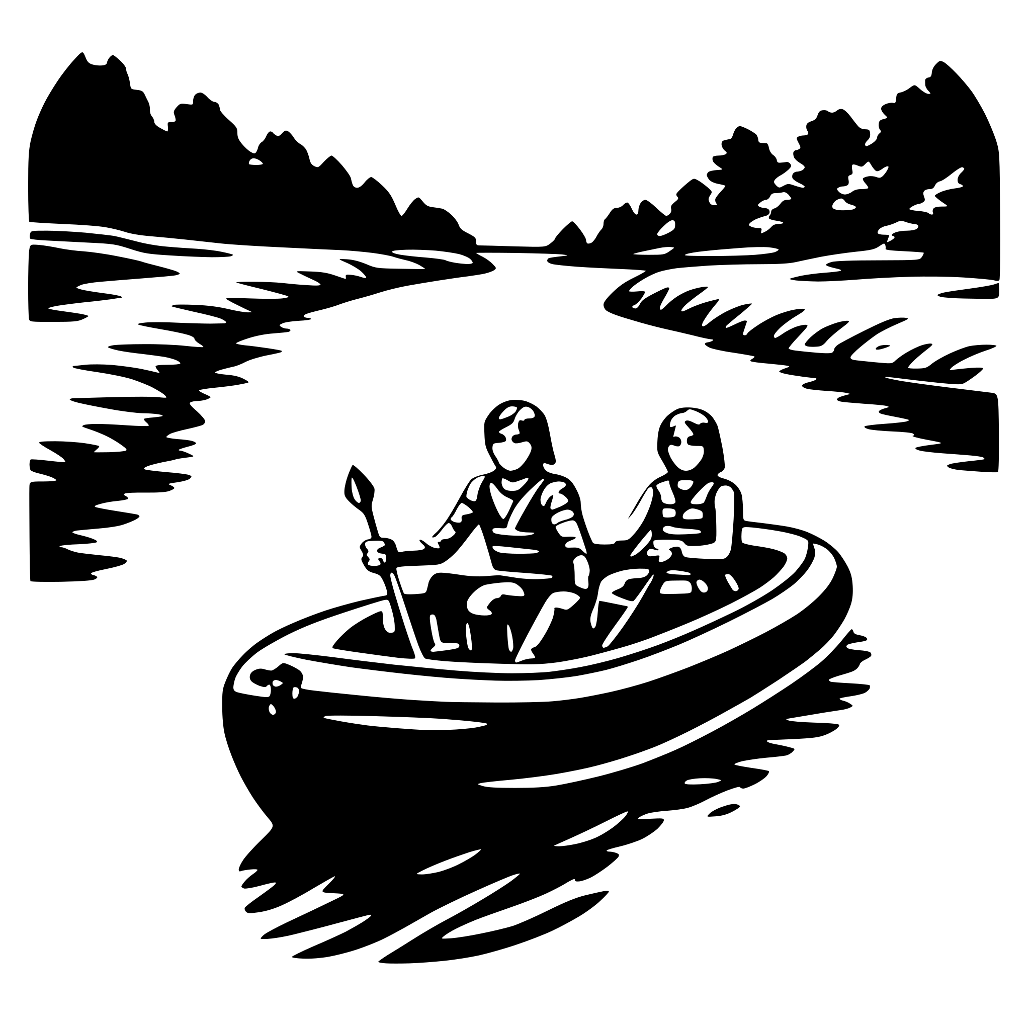 AI-generated SVG of a river rafting