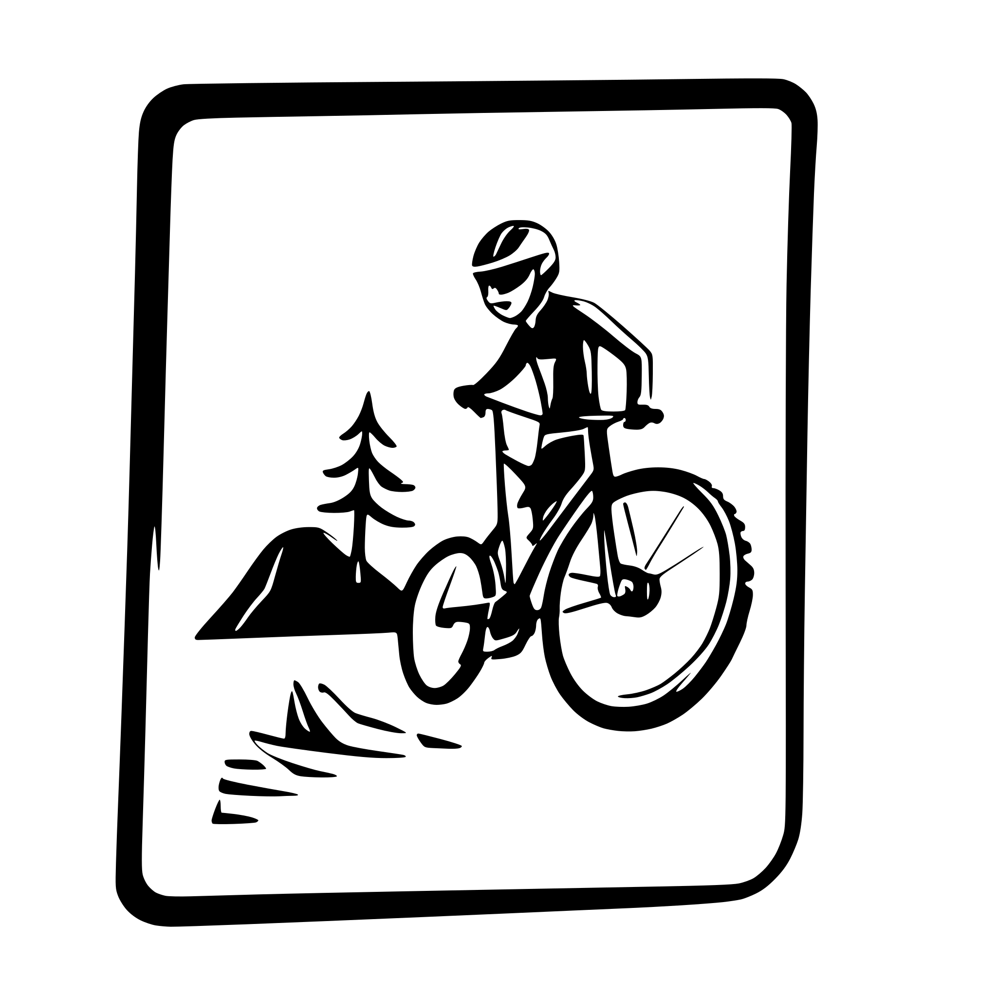 AI-generated SVG of a mountainbike breaking out of a picture frame