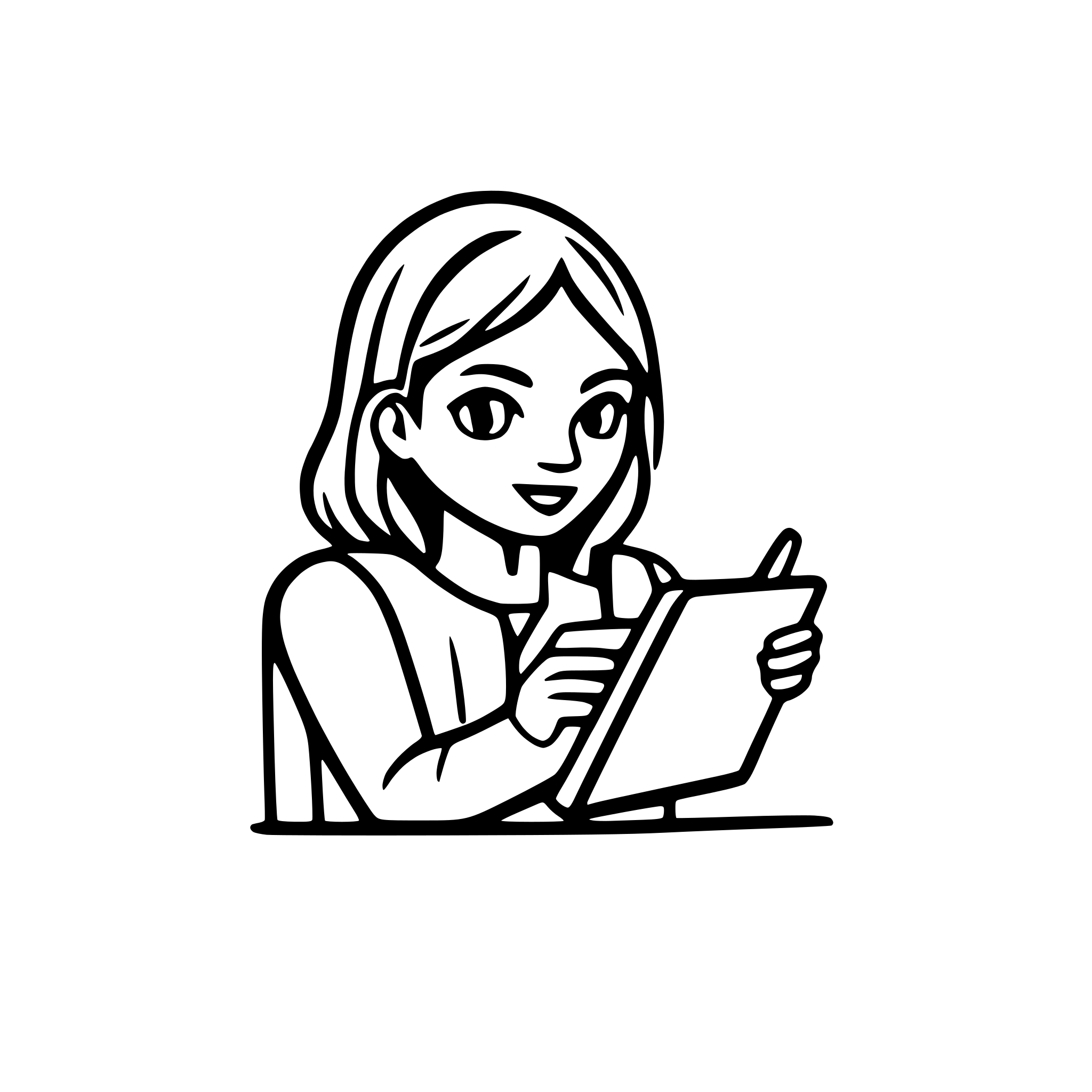 AI-generated SVG of a Icons that look like AI is writing notes on a notepad