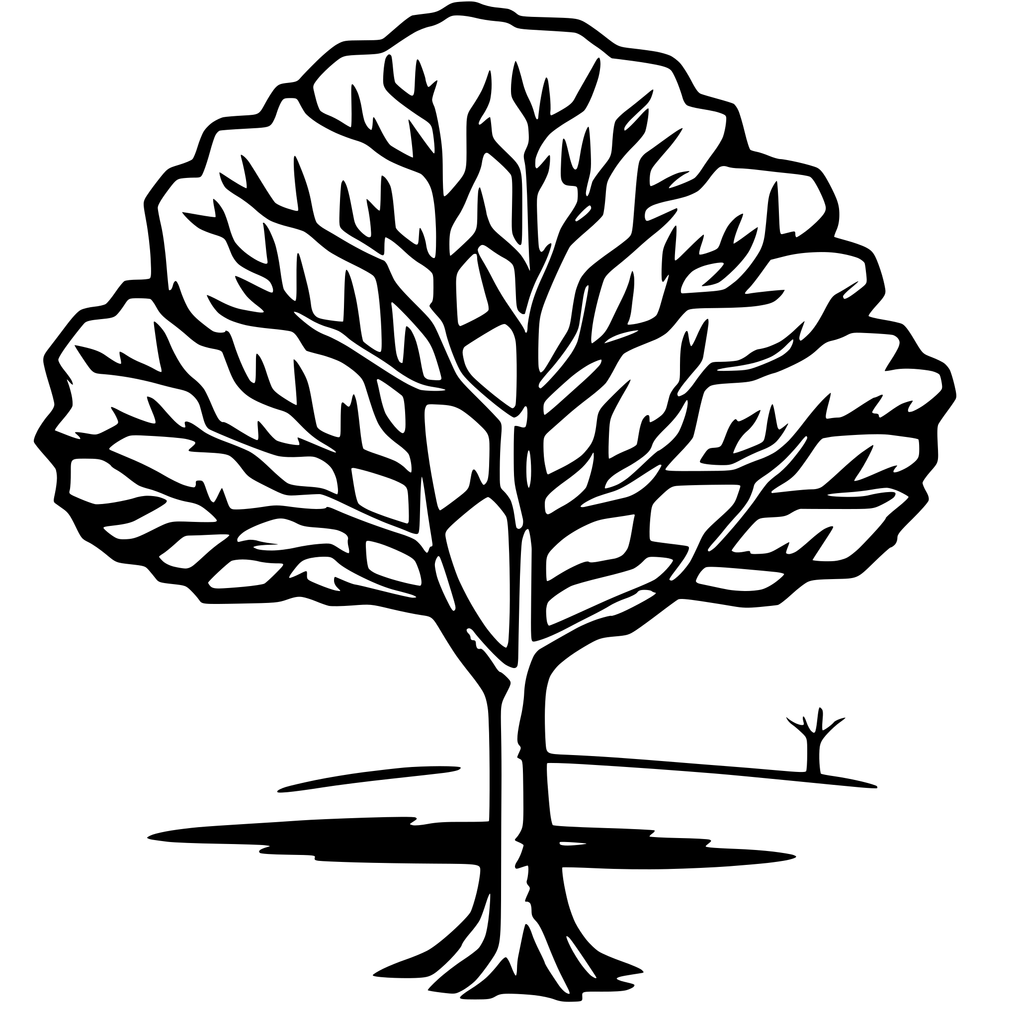 AI-generated SVG of 'tree with branches and no leaves is a solid line'