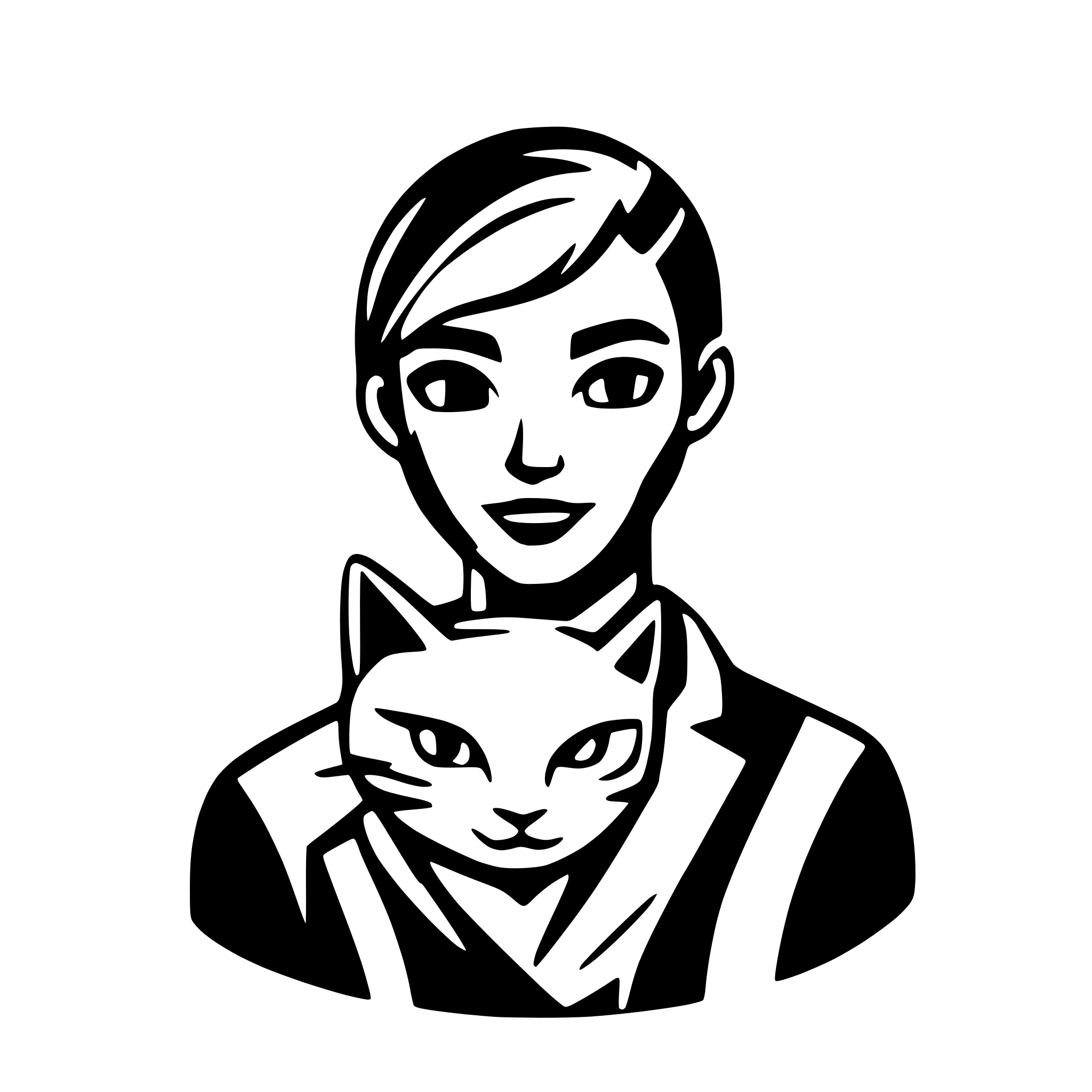 AI-generated SVG of a create a man with cat