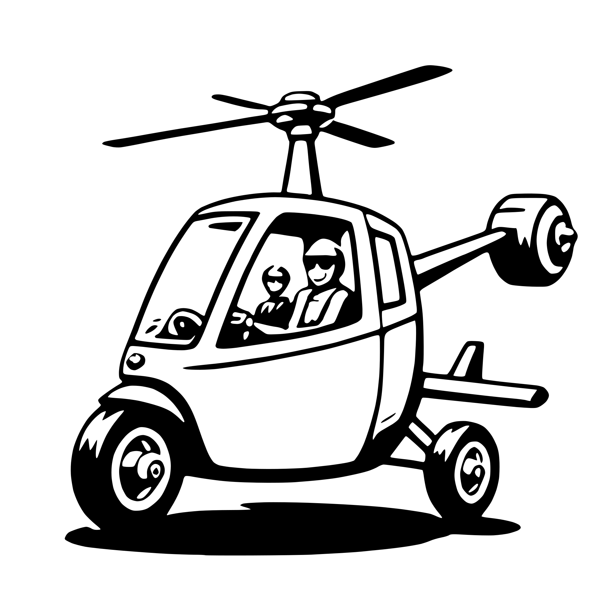 AI-generated SVG of a gyrocopter