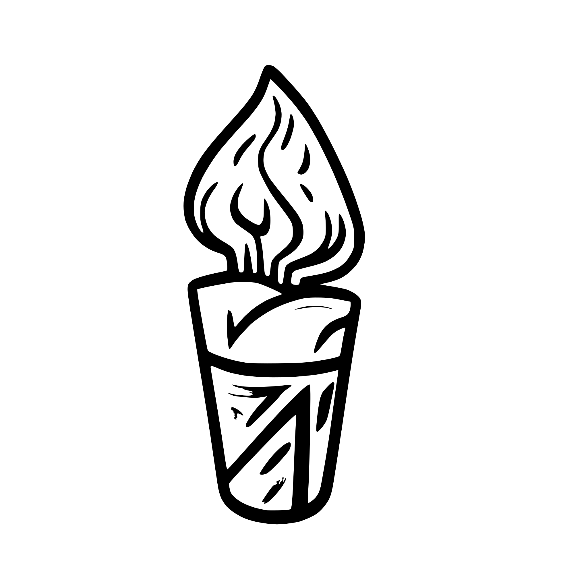 AI-generated SVG of a Minimalistic icon of burning match. Fire blue