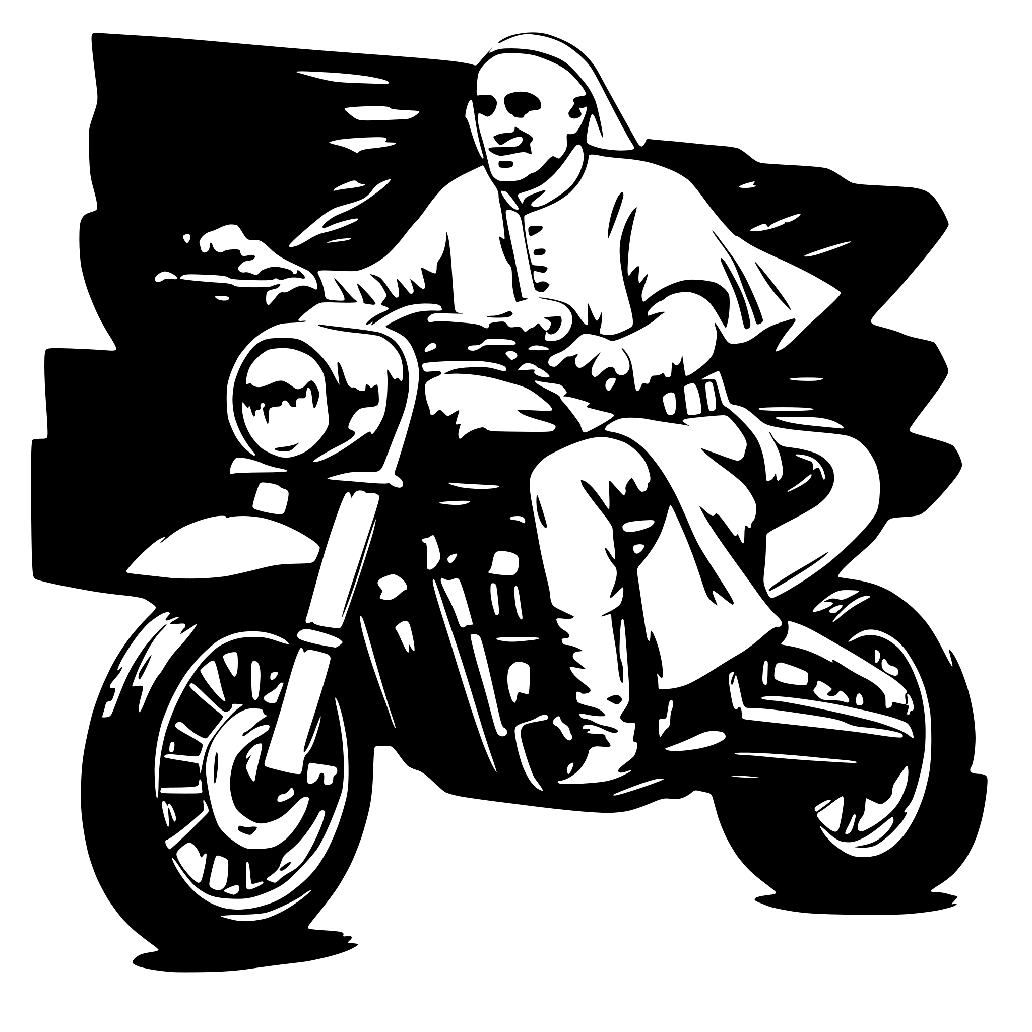 AI-generated SVG of a Pope riding a motorcycle