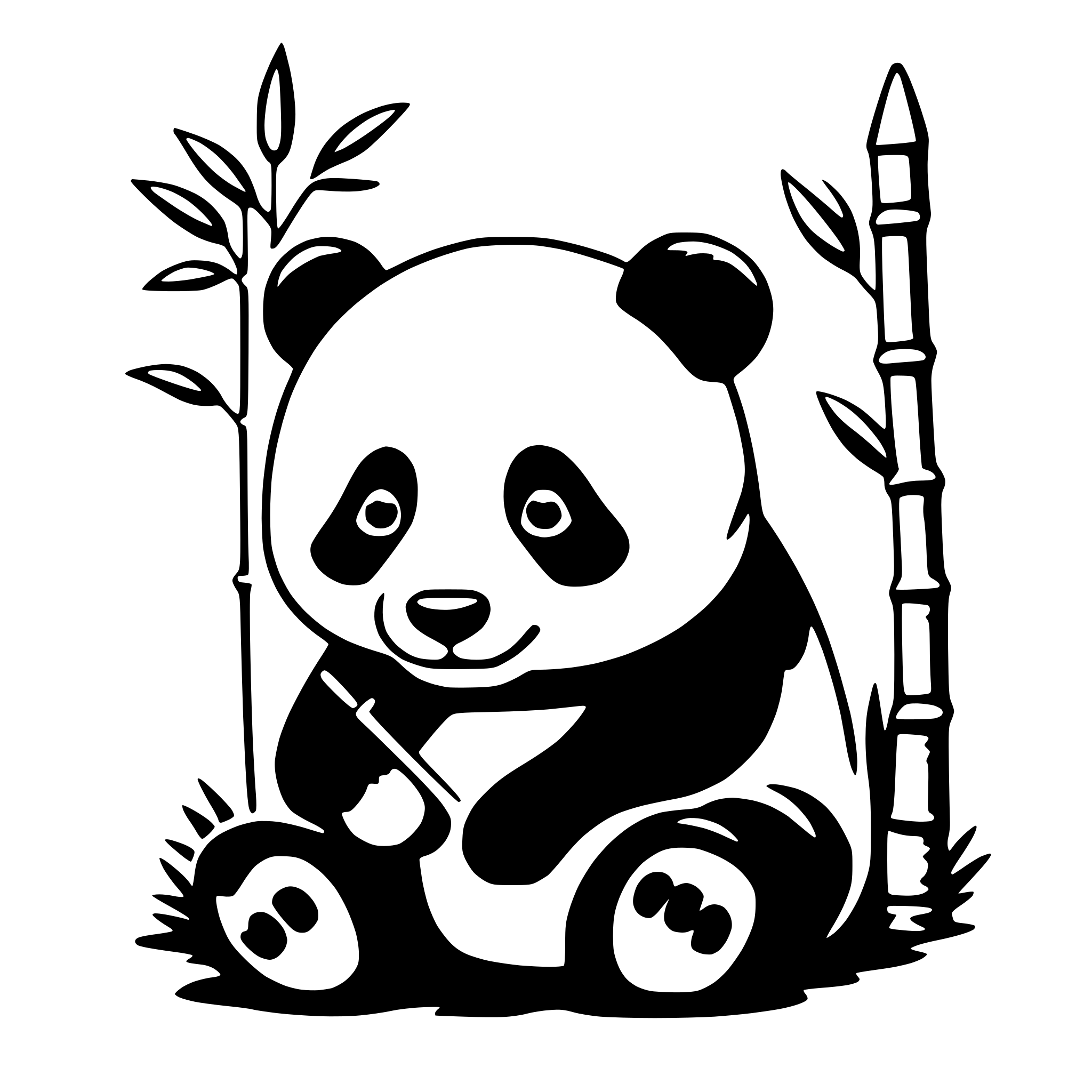 AI-generated SVG of 'panda with bamboo'