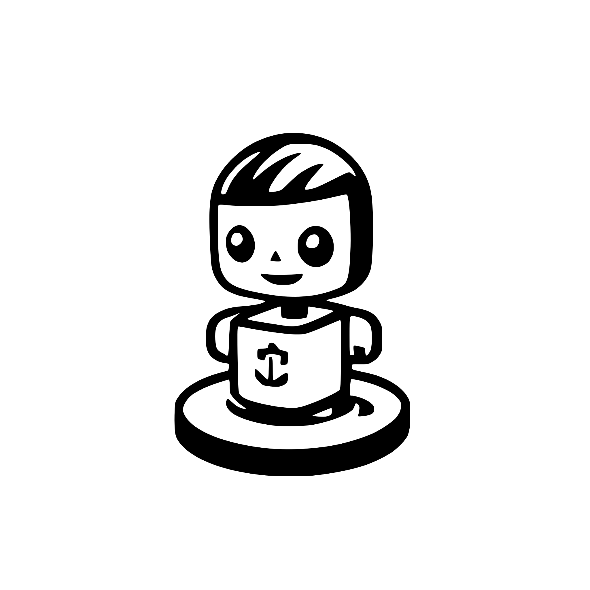 AI-generated SVG of a small icon, Robot sitting on an island