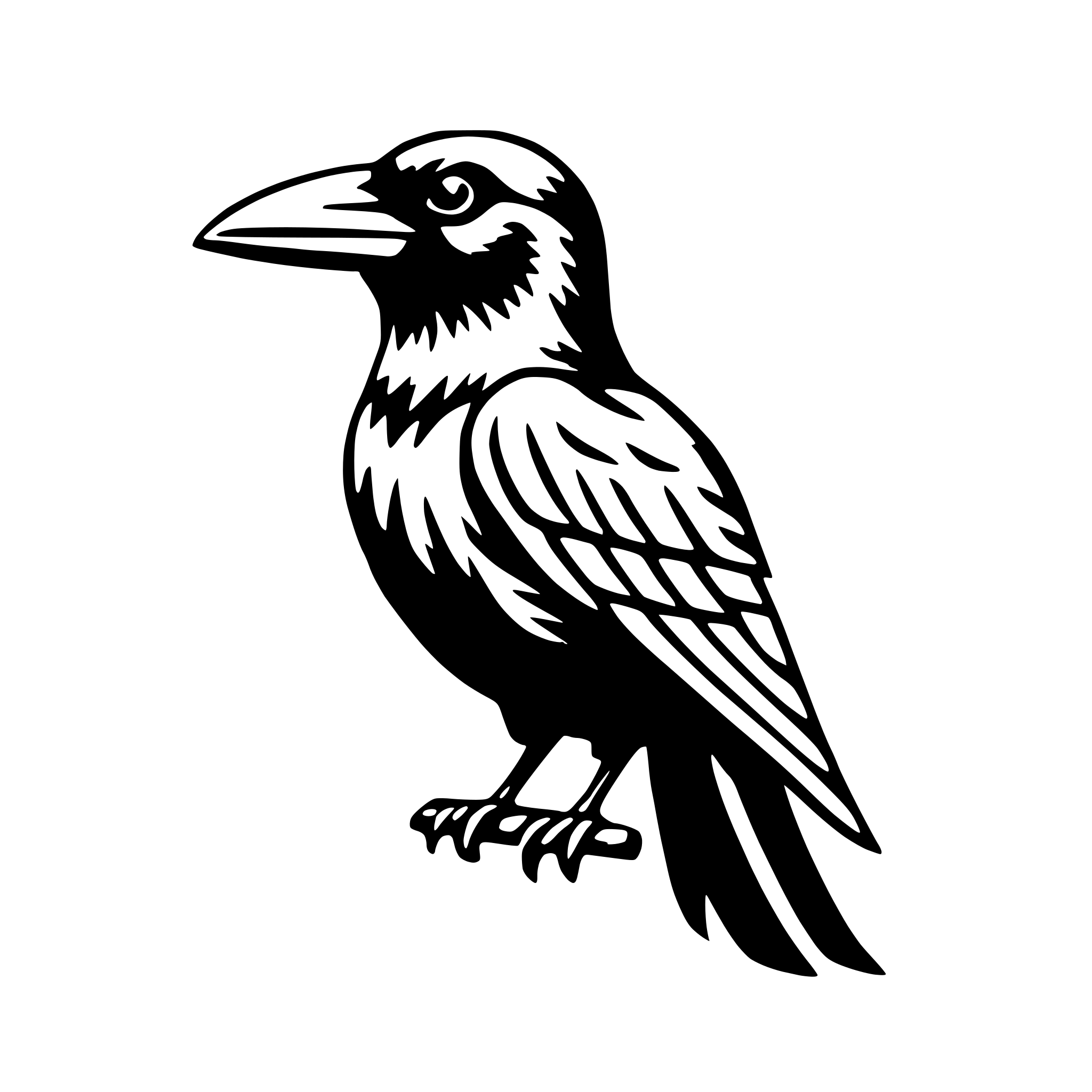 AI-generated SVG of a raven with ribbon