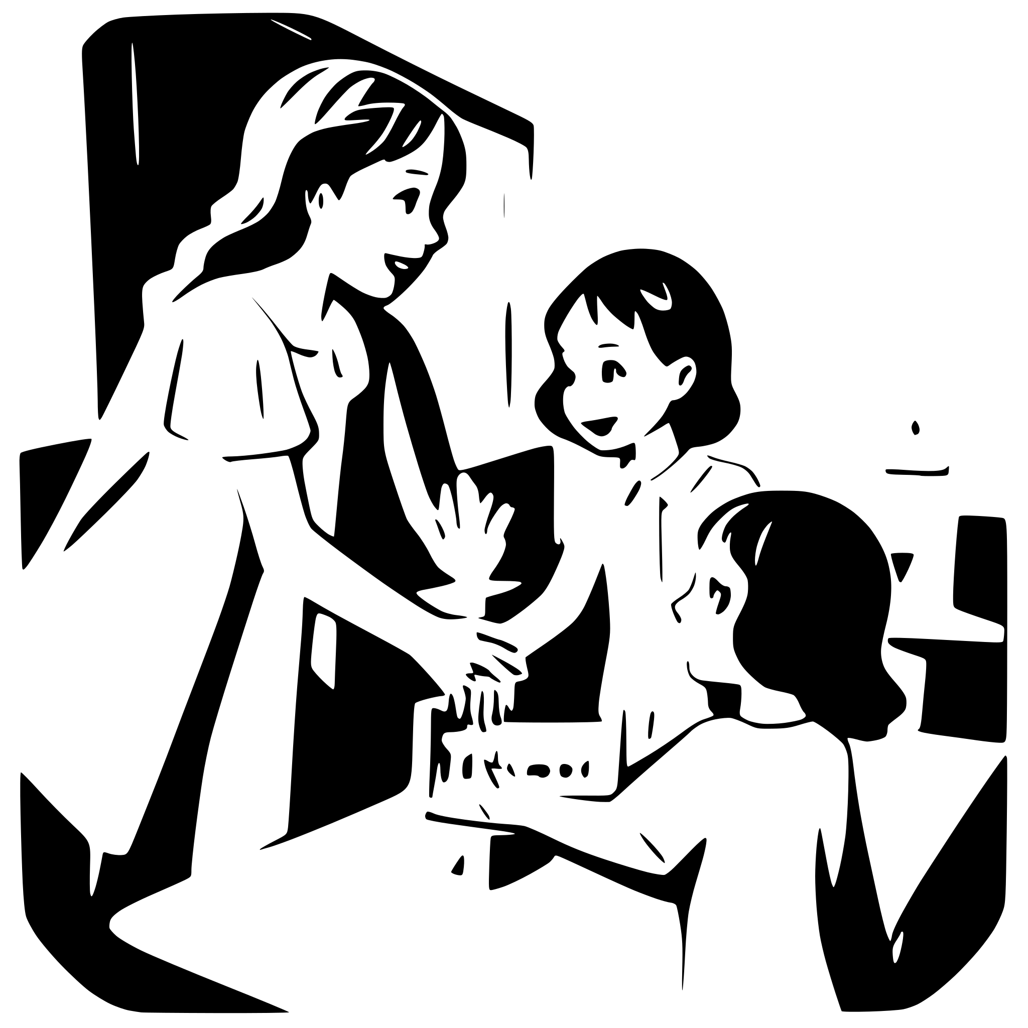 AI-generated SVG of a educator says goodbye to 8 children in the kindergarden