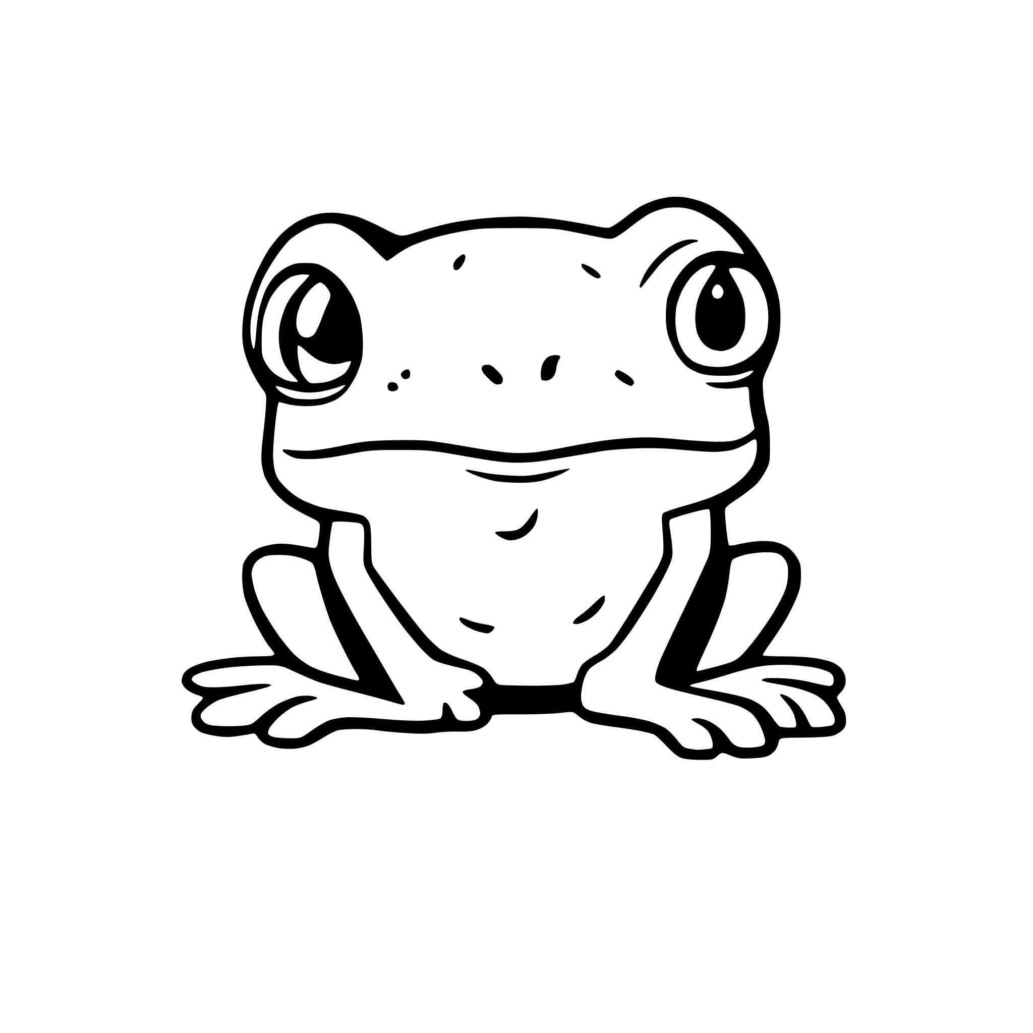 AI-generated SVG of 'frog facing the camera'