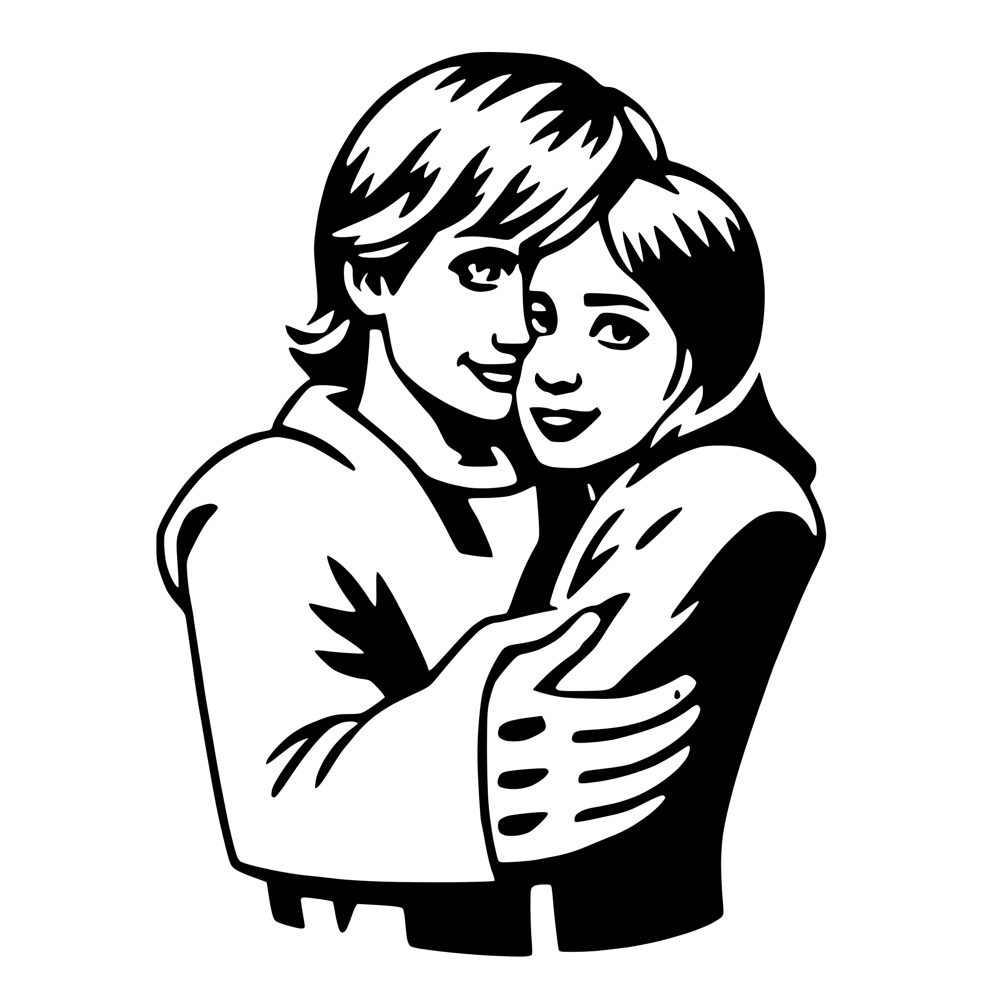 AI-generated SVG of a heartfelt hugs