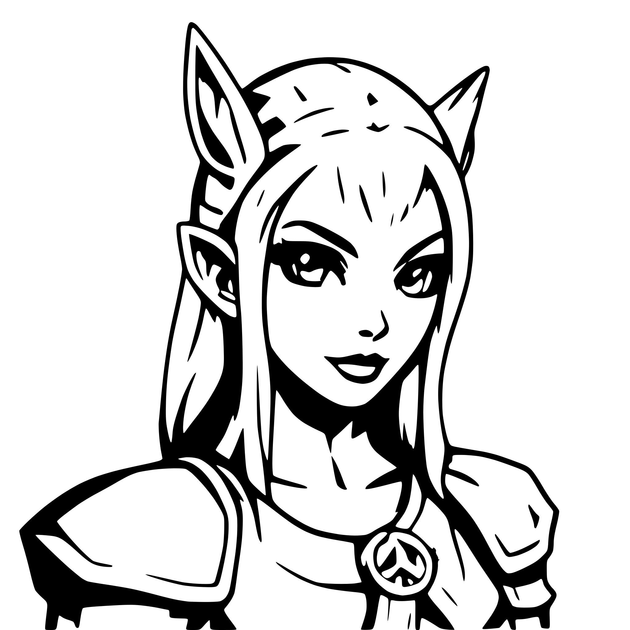 AI-generated SVG of a elf fighter with long ears