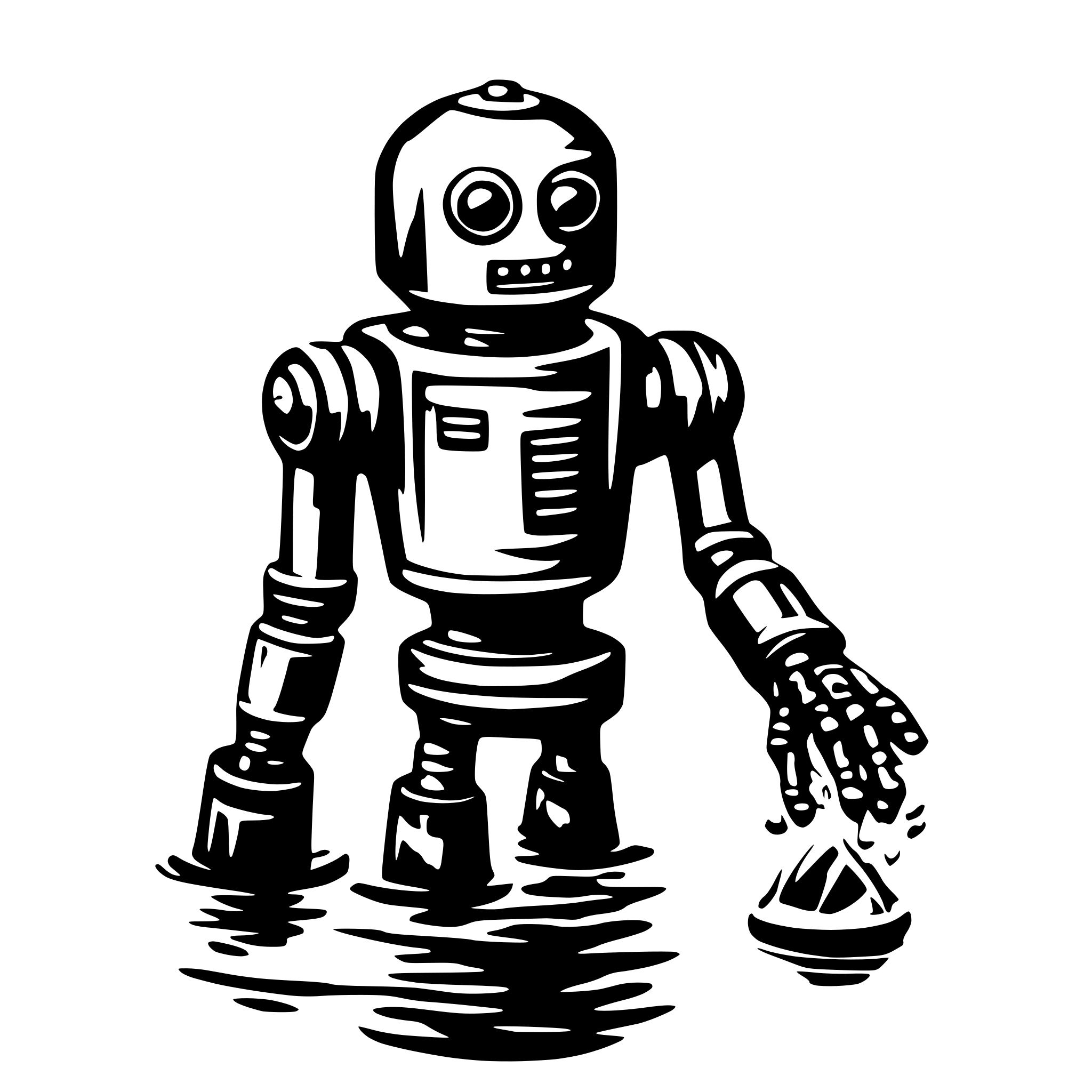AI-generated SVG of 'robot water'