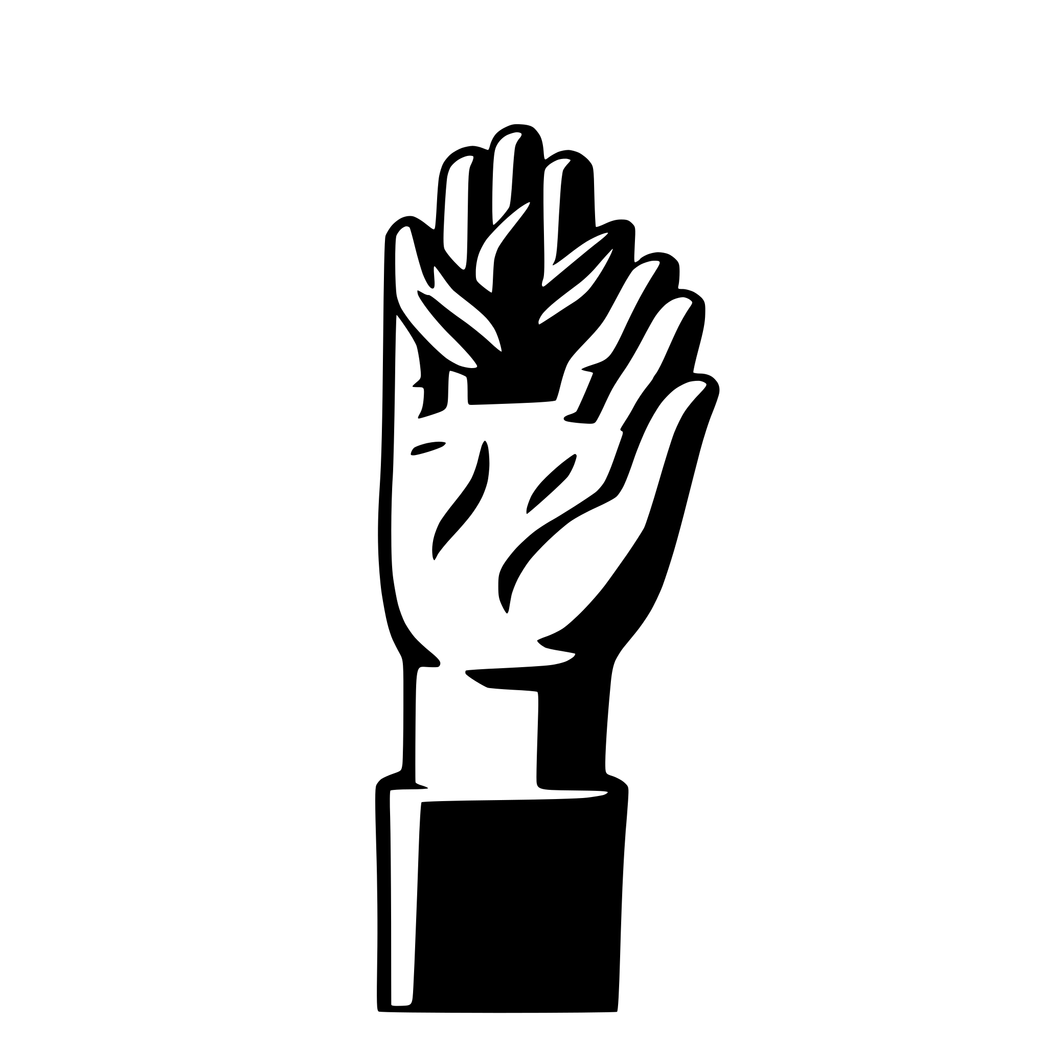 AI-generated SVG of a minimalist hand with open palm