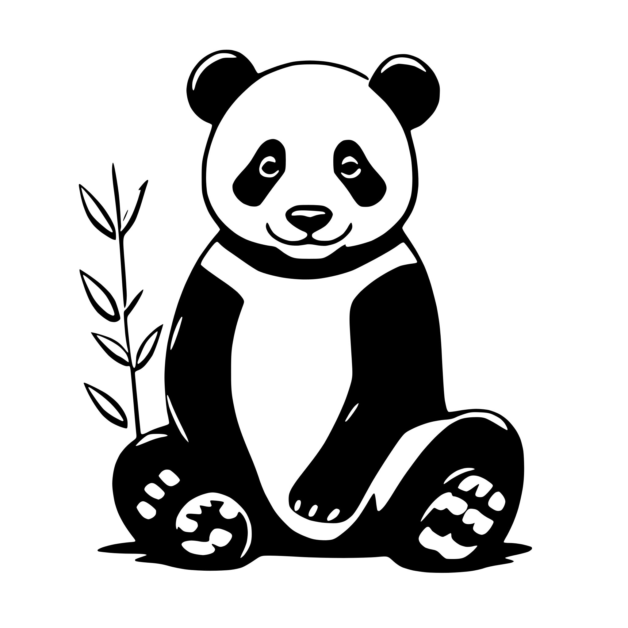 AI-generated SVG of 'panda with bamboo'