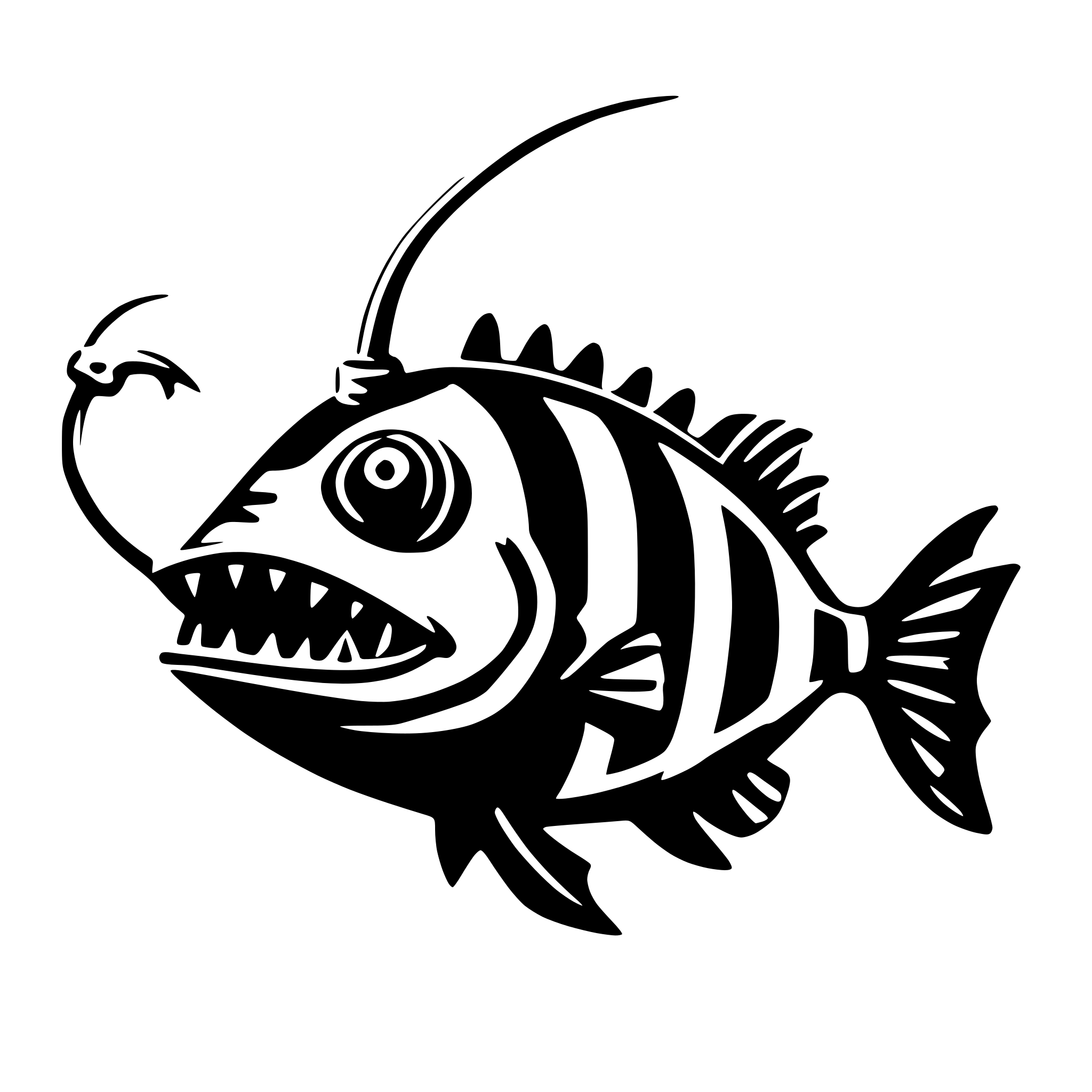 AI-generated SVG of a angler fish