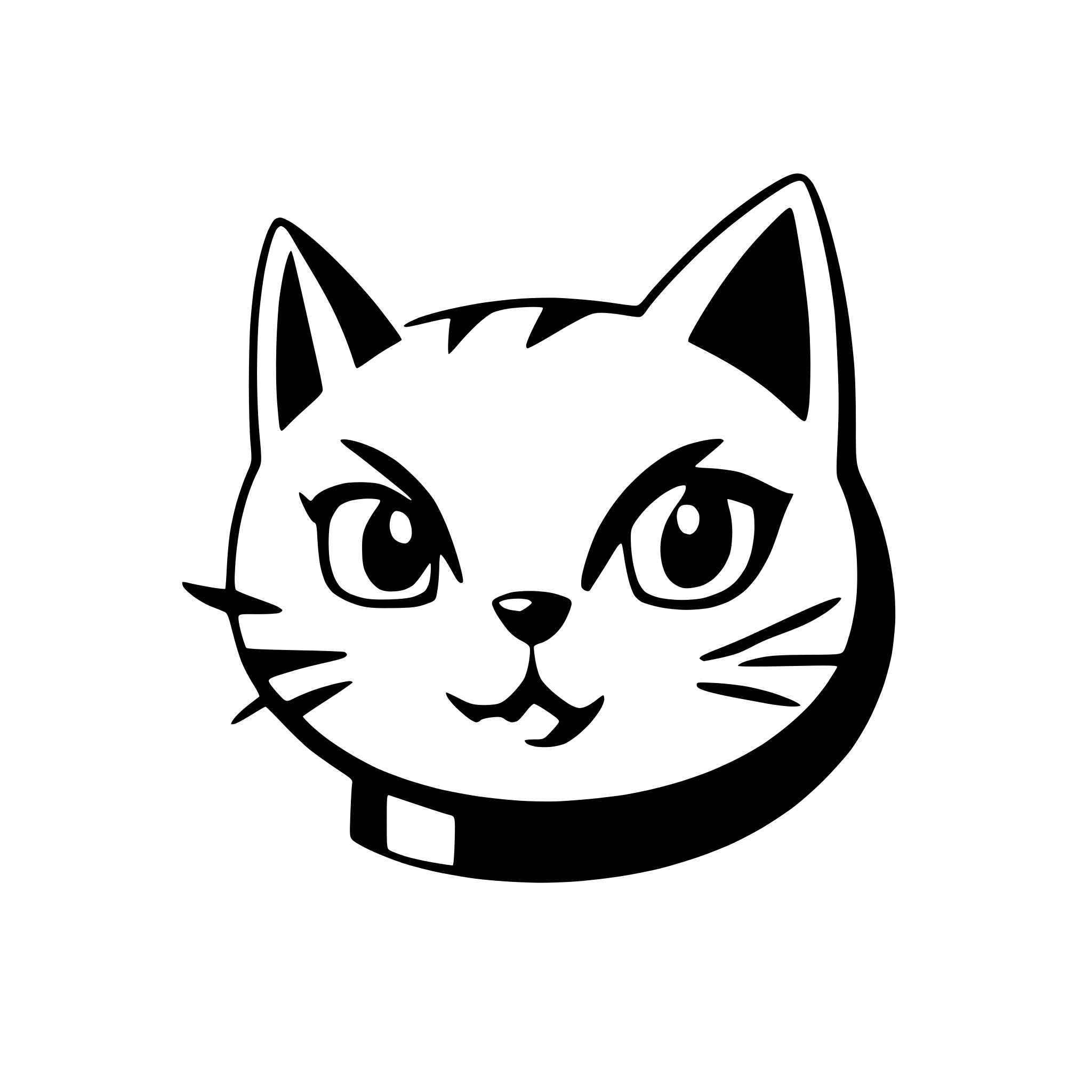 AI-generated SVG of a silhouette of cat's head