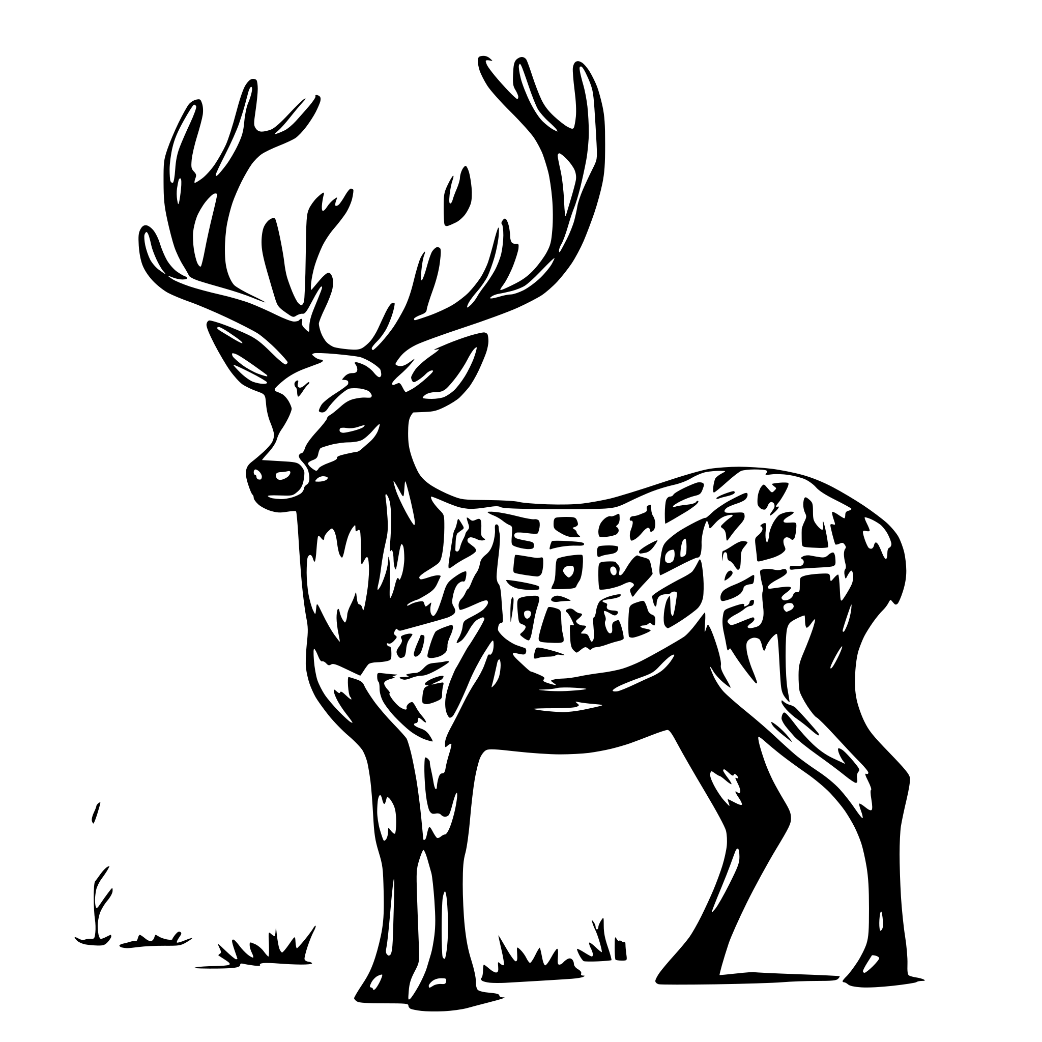 AI-generated SVG of a hunting deer