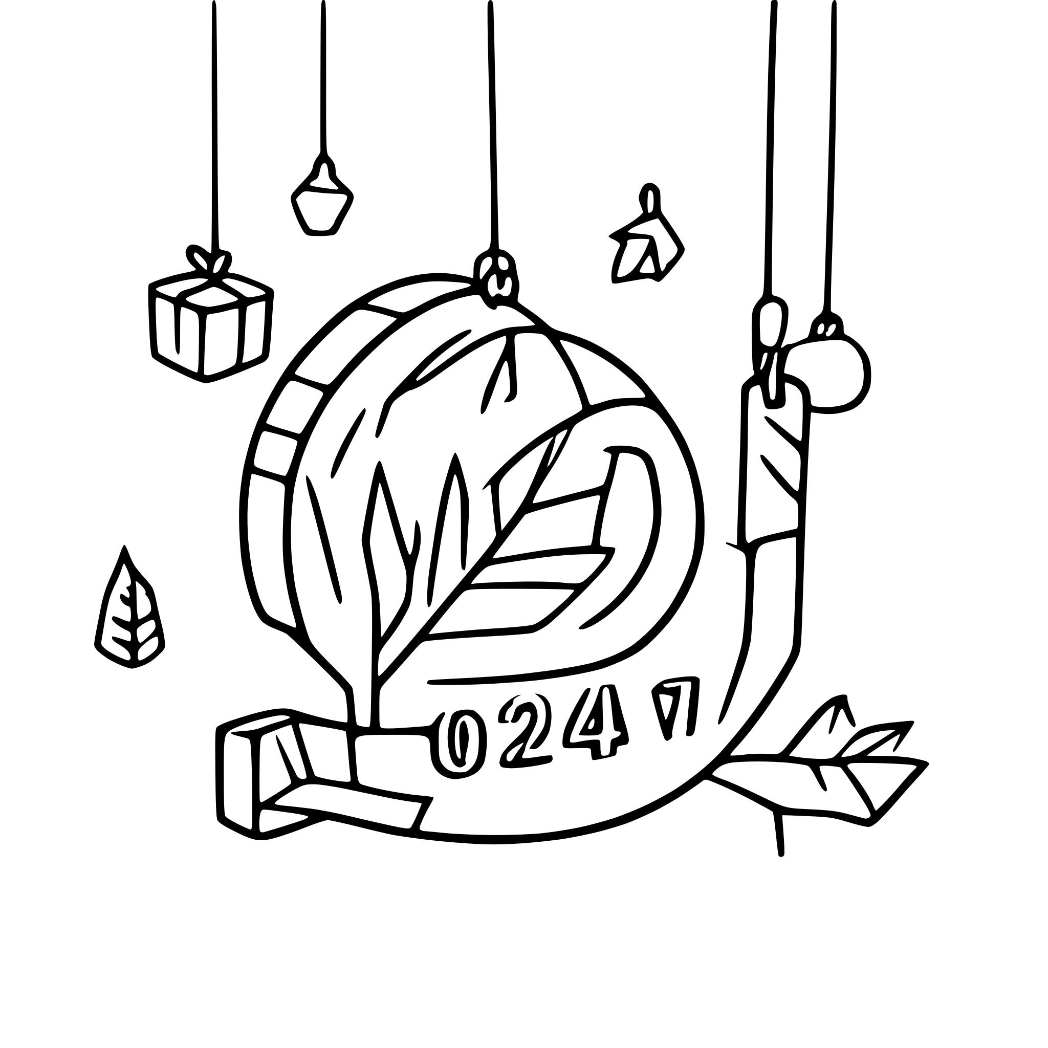 AI-generated SVG of 'happy new year 2025'