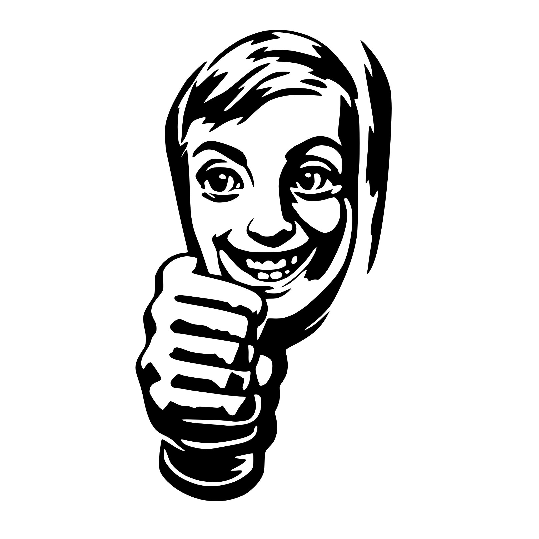 AI-generated SVG of 'thumbs up with a face'