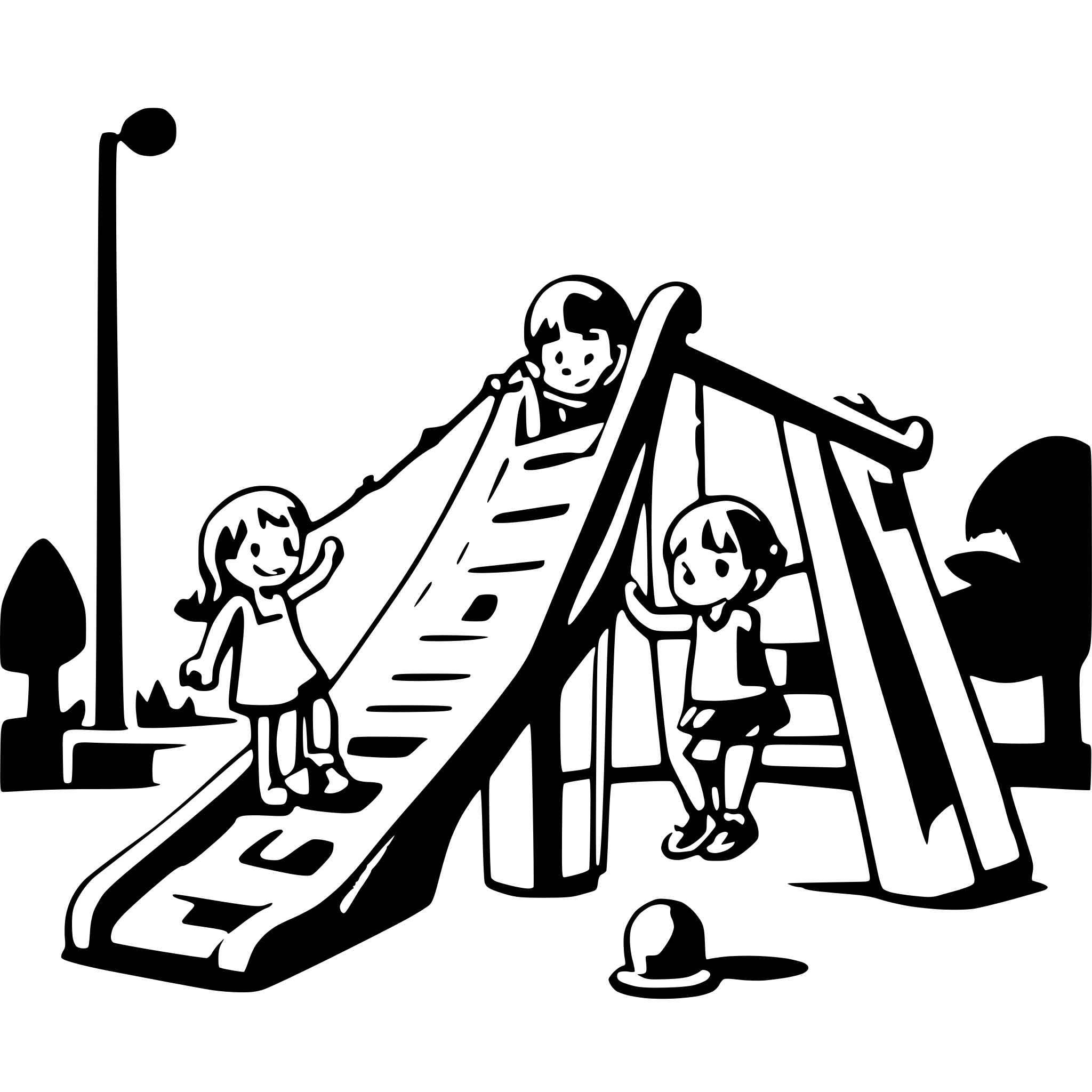 AI-generated SVG of 'children playing on a playground'
