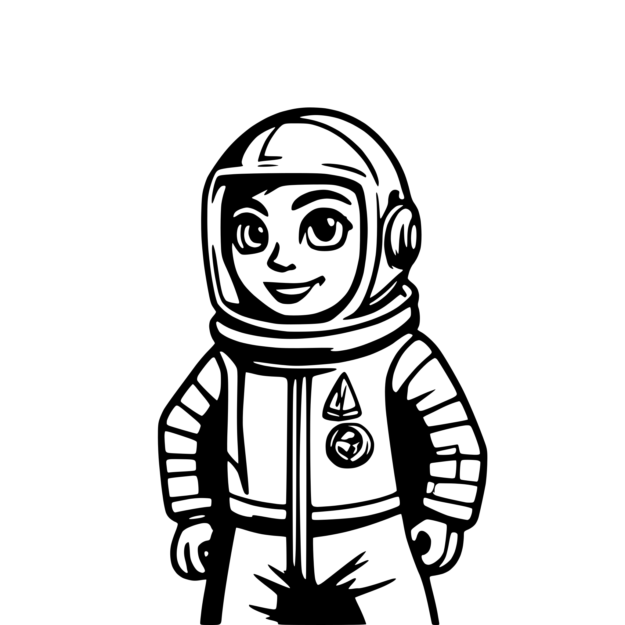 AI-generated SVG of a A psychedelic cartoon of a cosmonaut, in color AI-generated SVG of a A psychedelic cartoon of a cosmonaut, in color