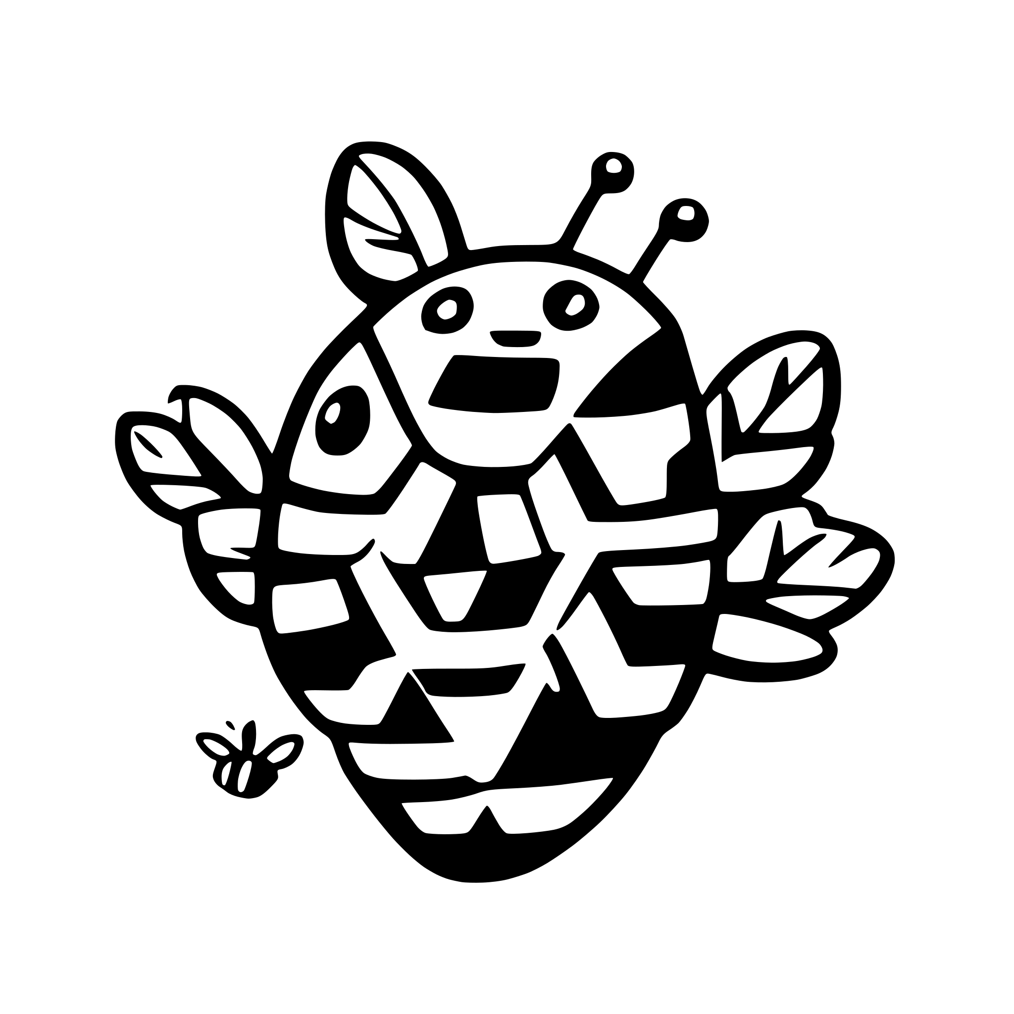 AI-generated SVG of a a bee swarm