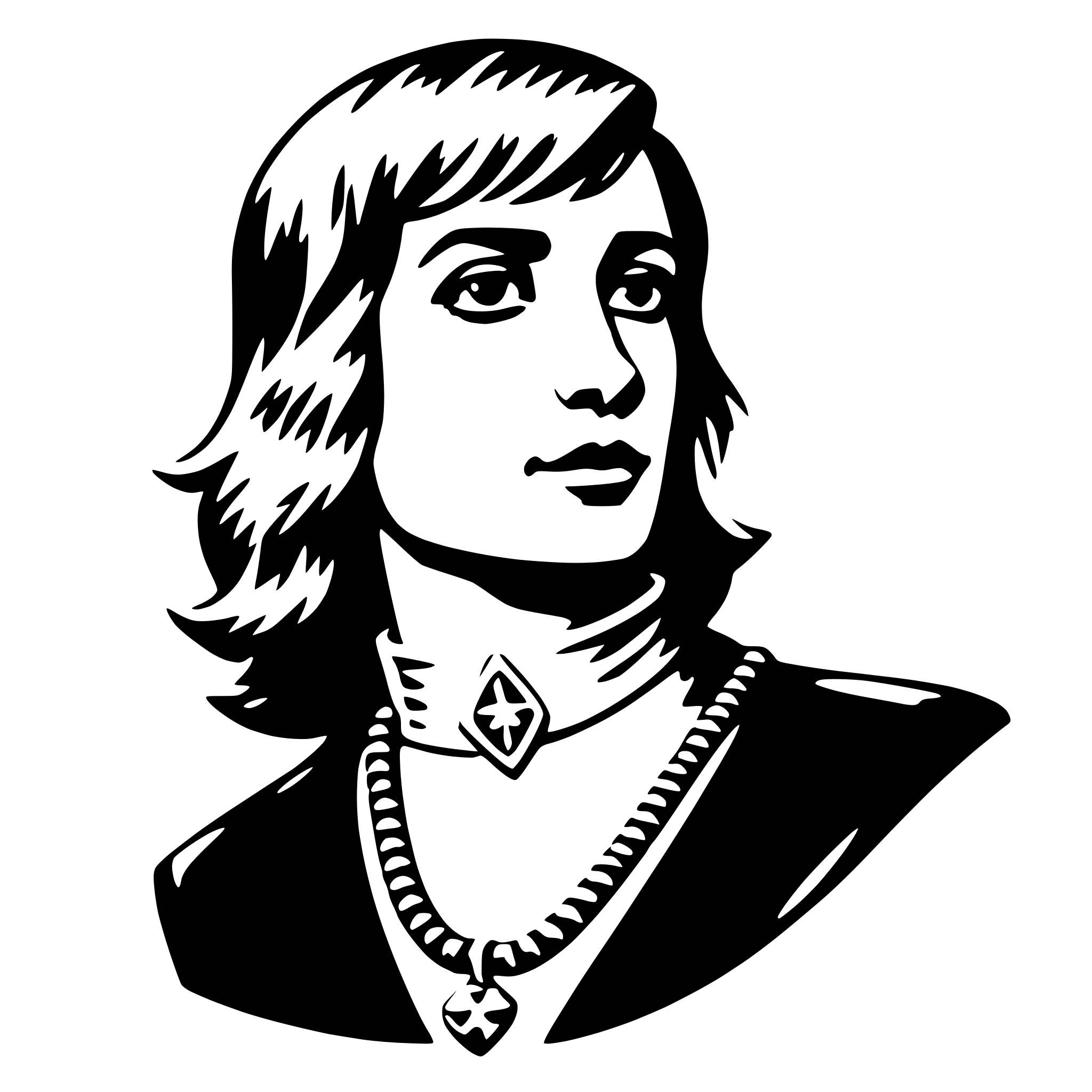 AI-generated SVG of 'newt with necklace'