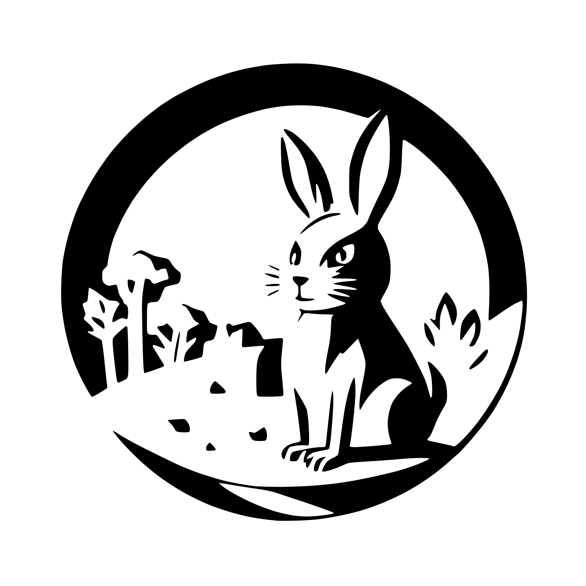 AI-generated SVG of a rabbit under a full moon