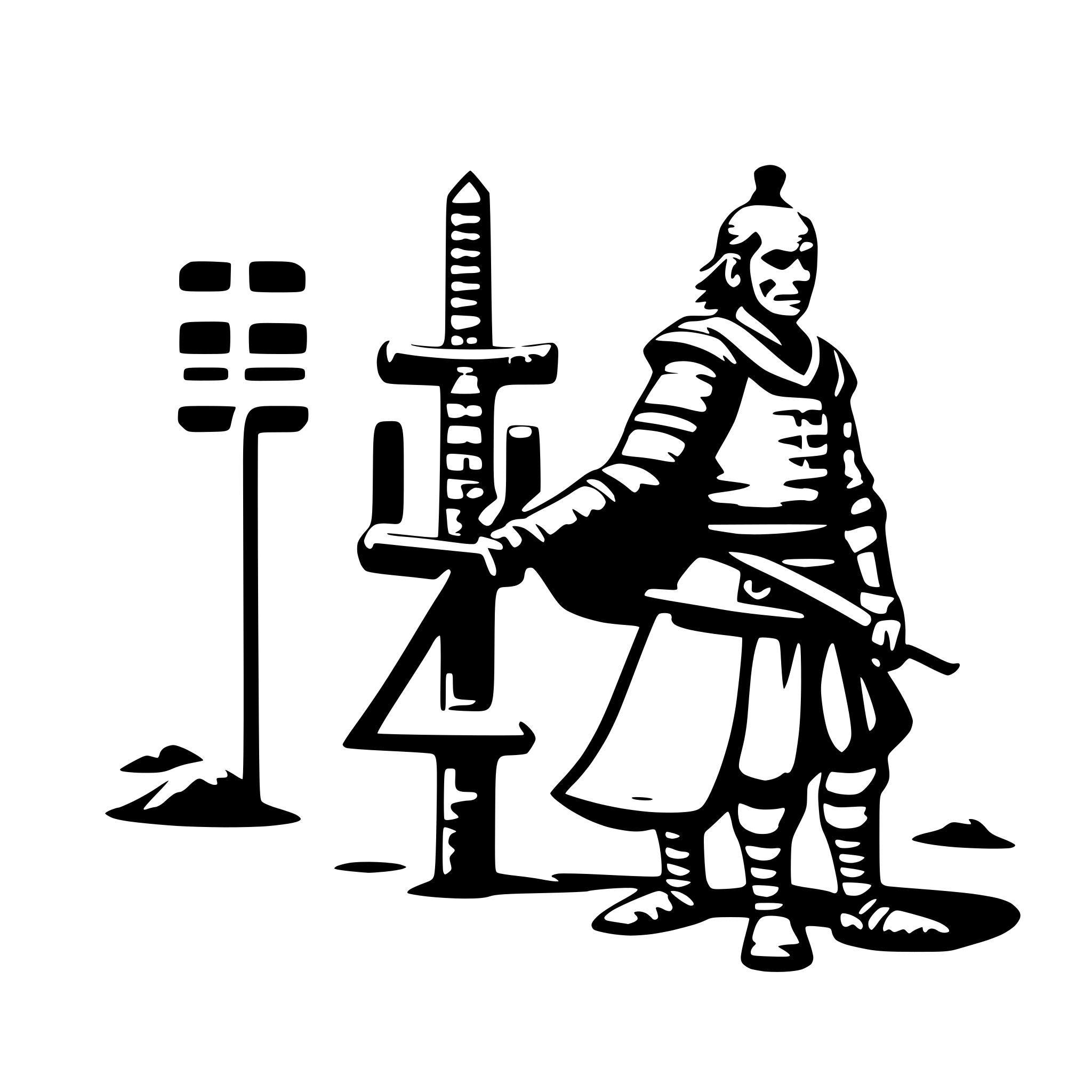 AI-generated SVG of a old samurai