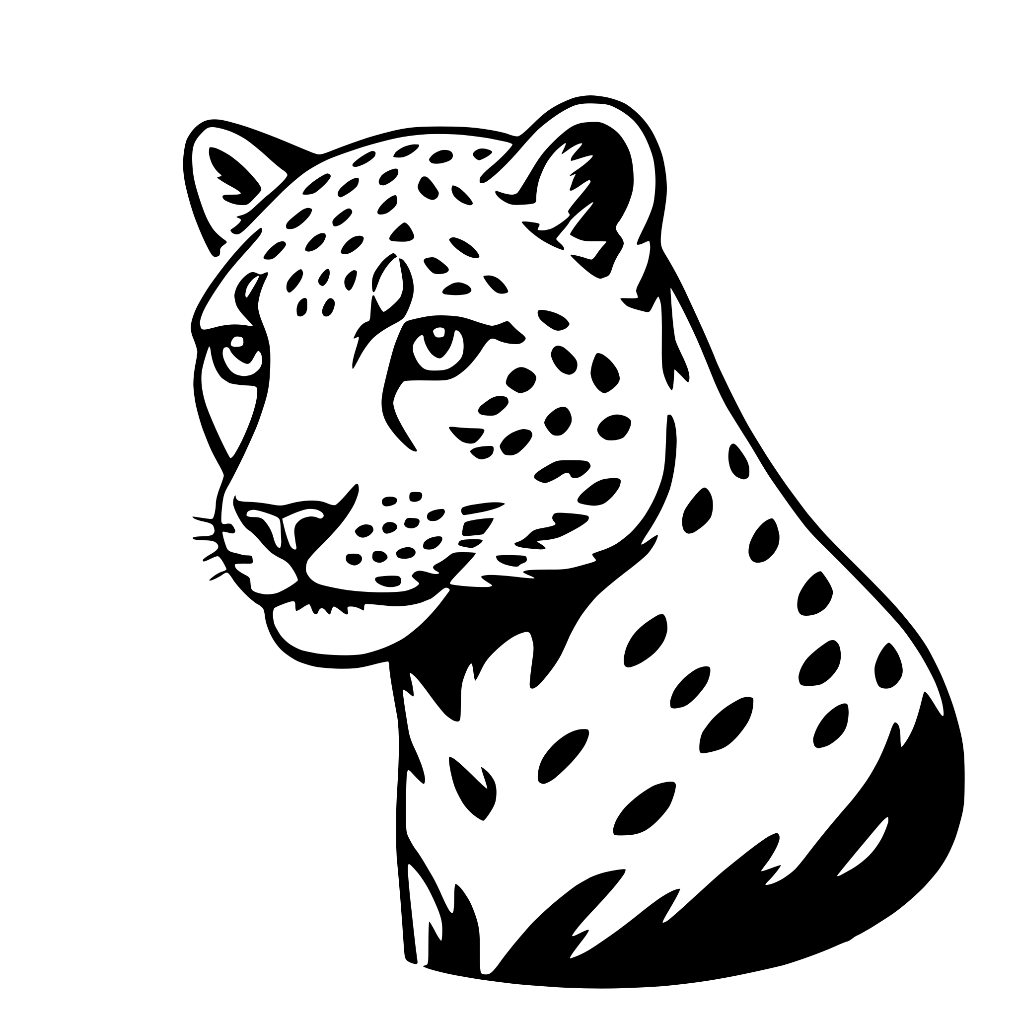 AI-generated SVG of 'snow leopard'