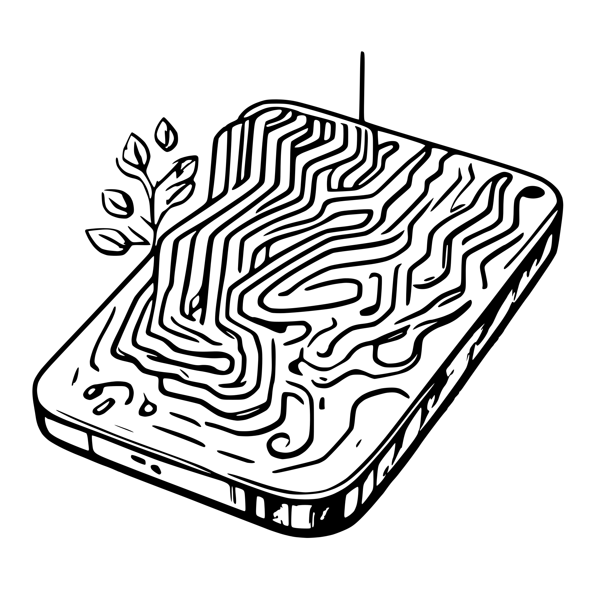 AI-generated SVG of a Interwoven Circuits and Key