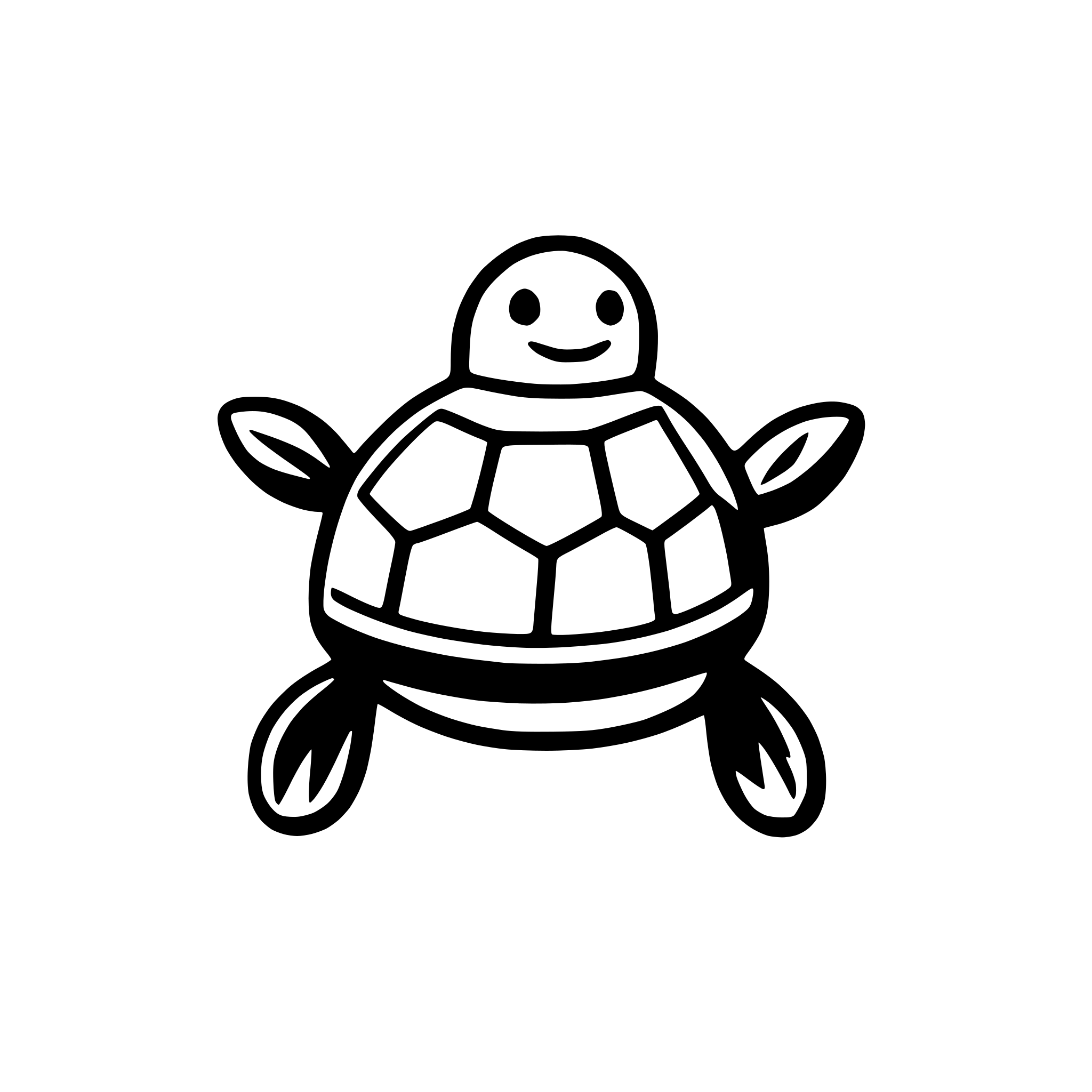 AI-generated SVG of a minimalist turtle with shell pattern