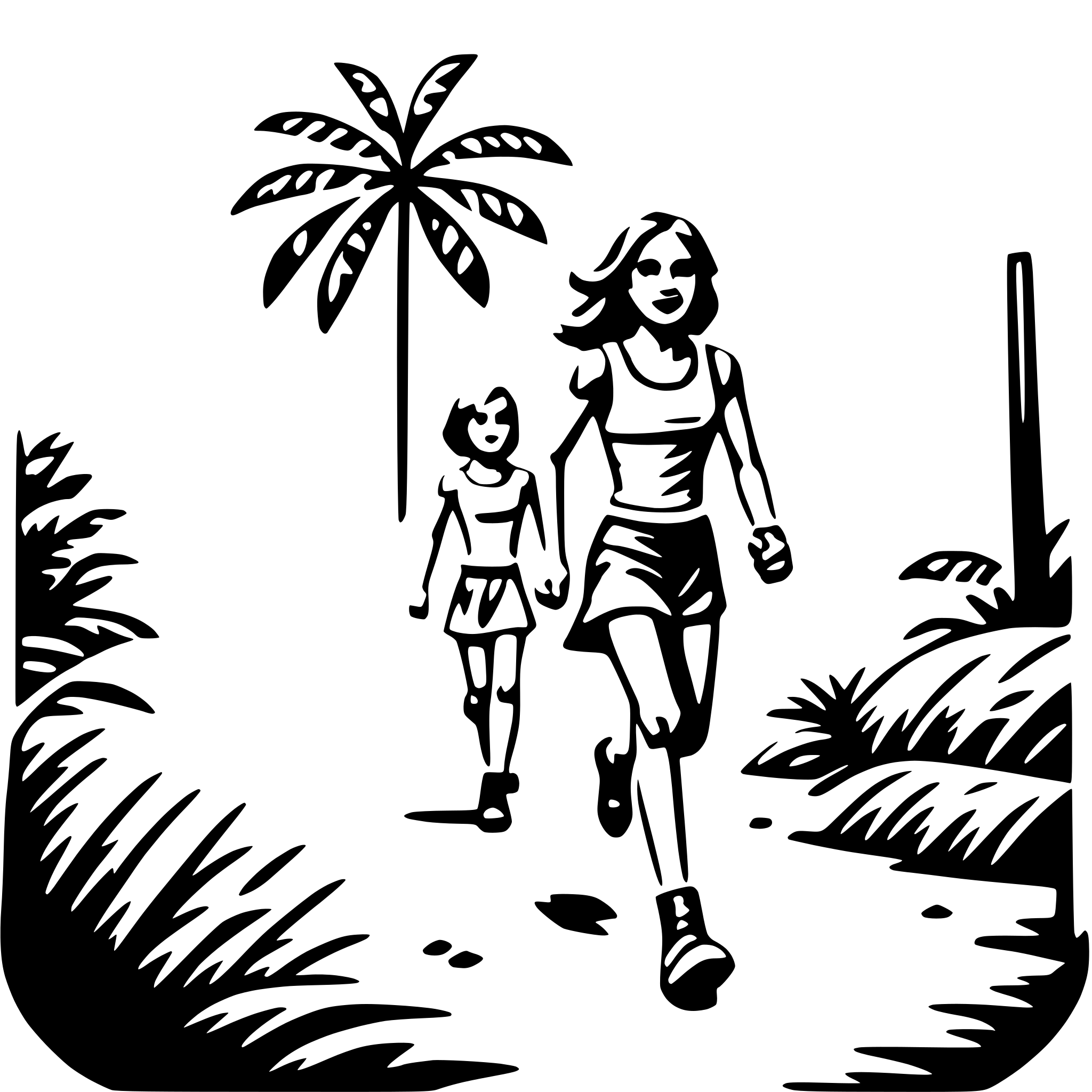 AI-generated SVG of 'running through jungle'