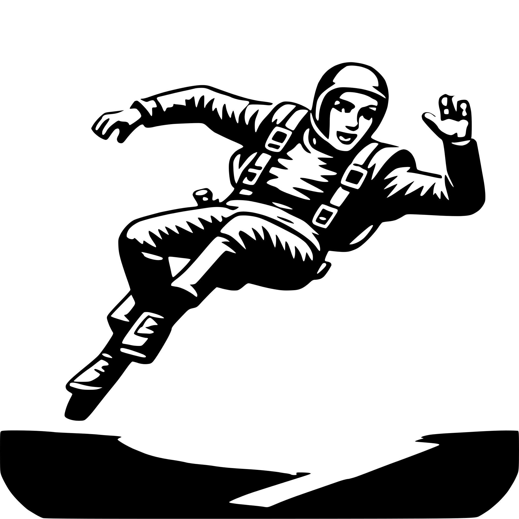AI-generated SVG of 'skydiver in freefall'