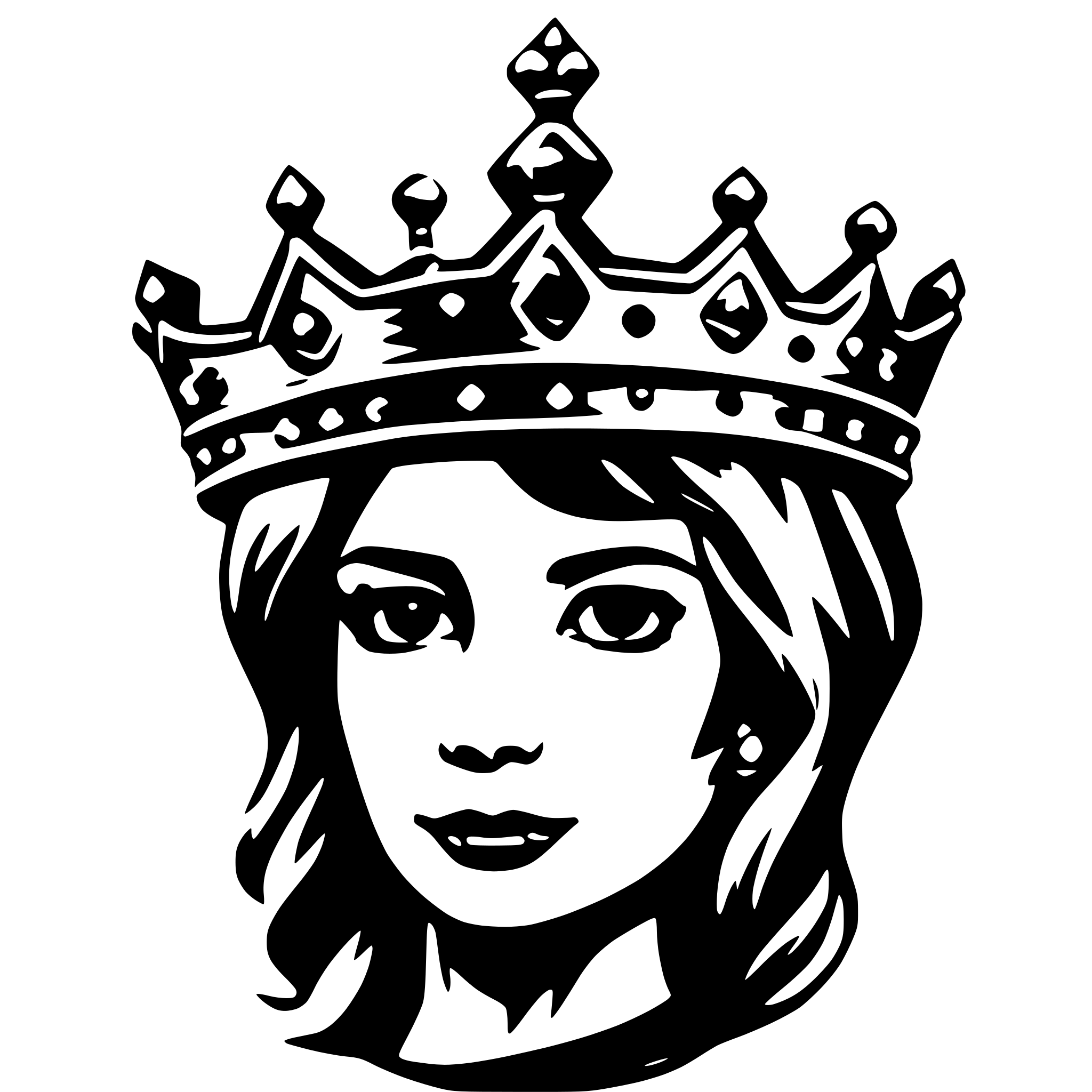 AI-generated SVG of 'queen crown'