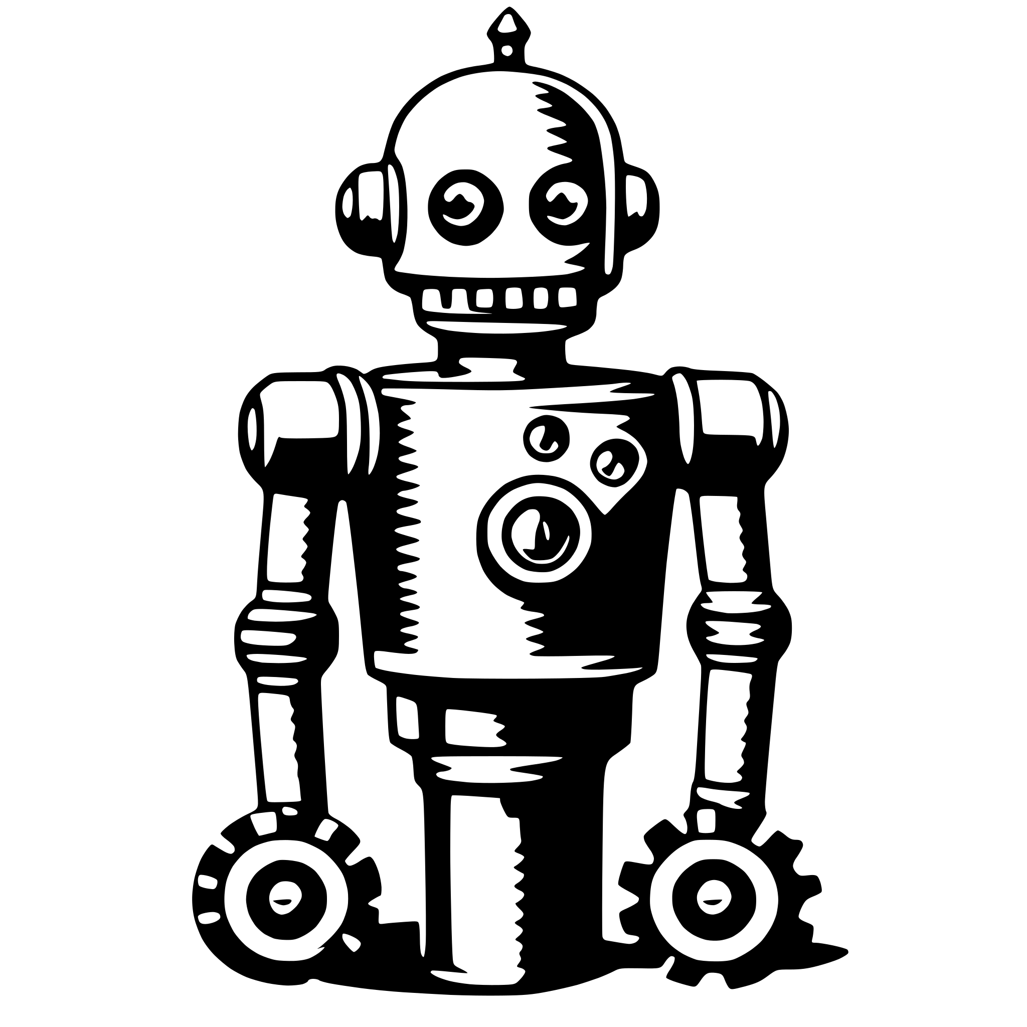 AI-generated SVG of a robot with gears