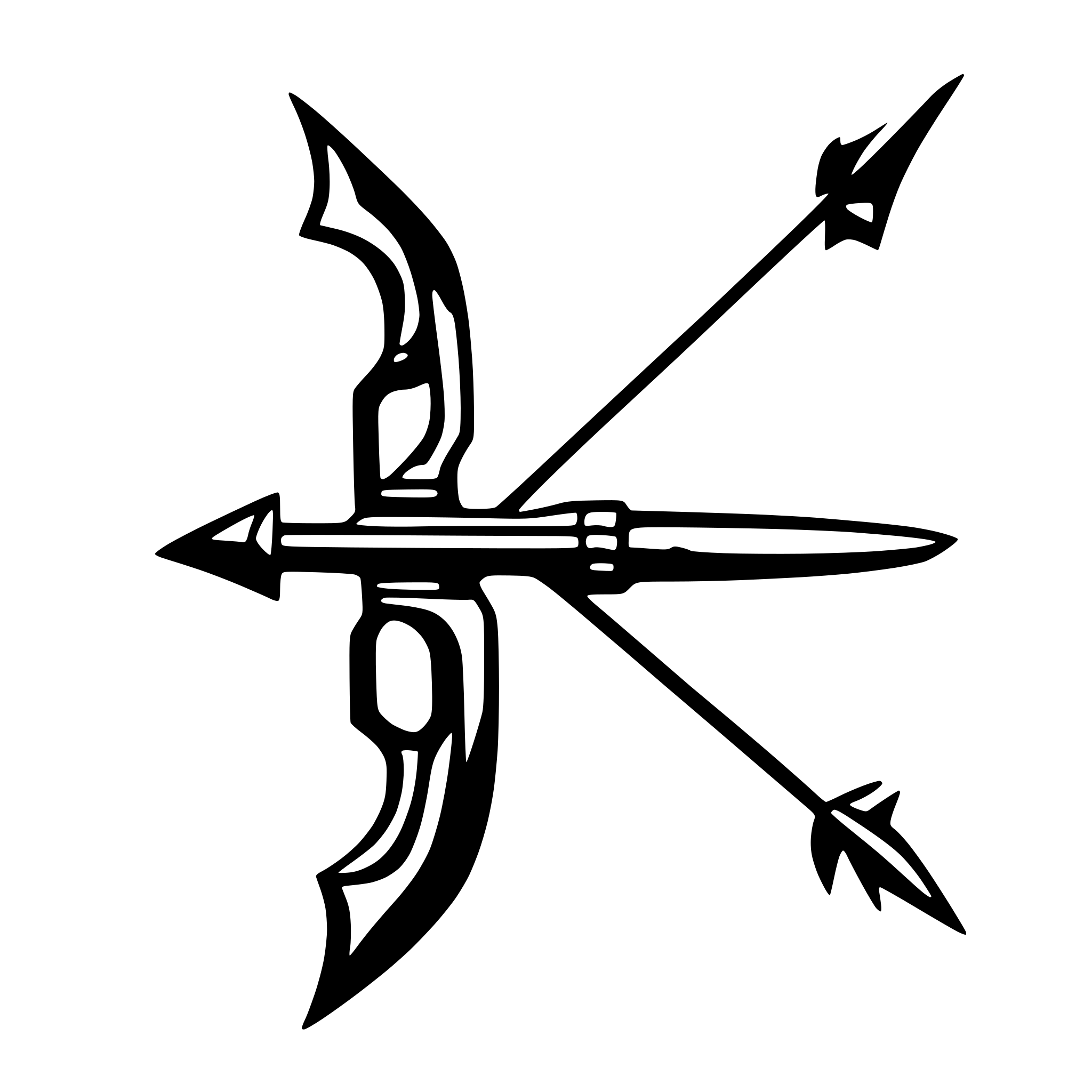 AI-generated SVG of 'bow and arrow'