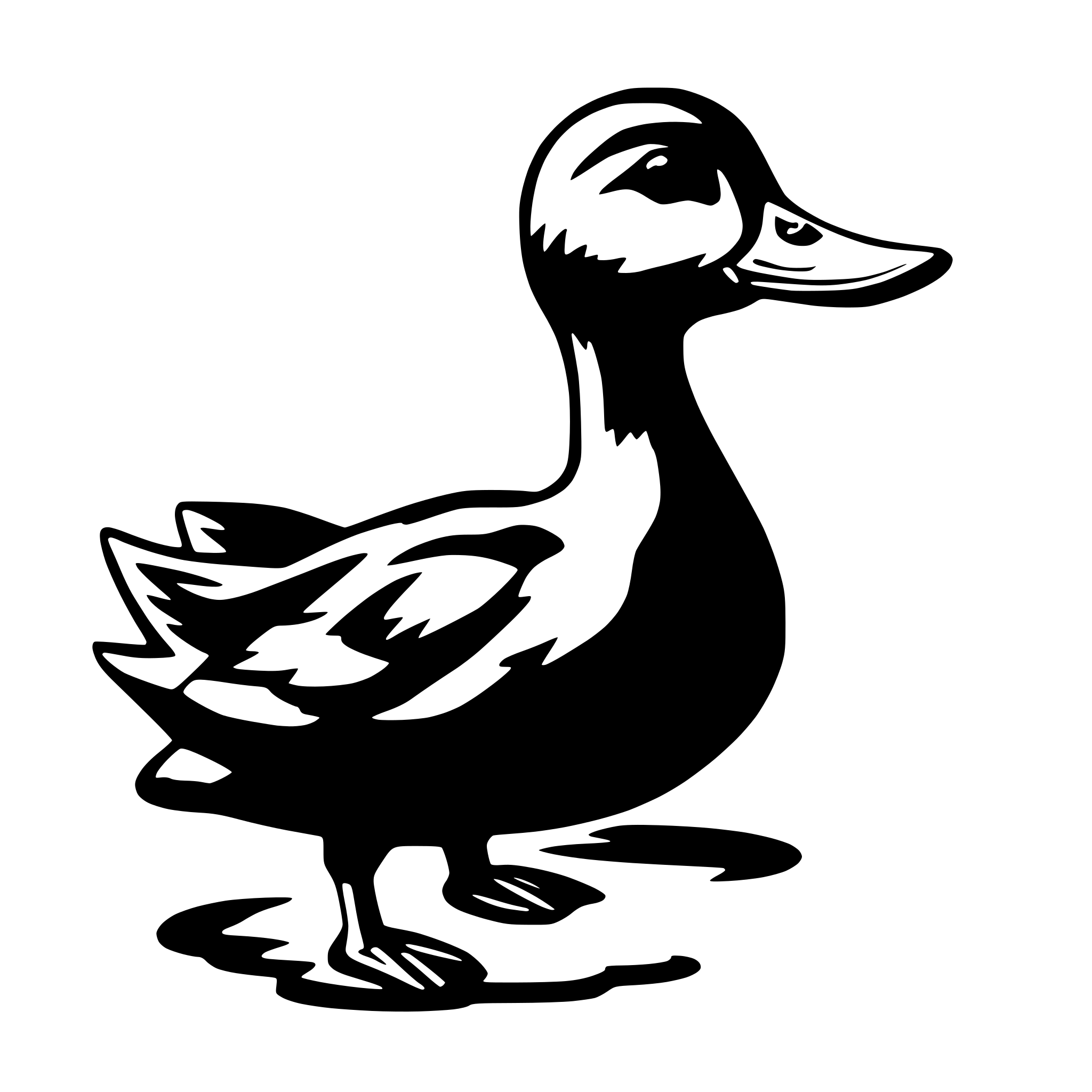 AI-generated SVG of 'Duck with halo'