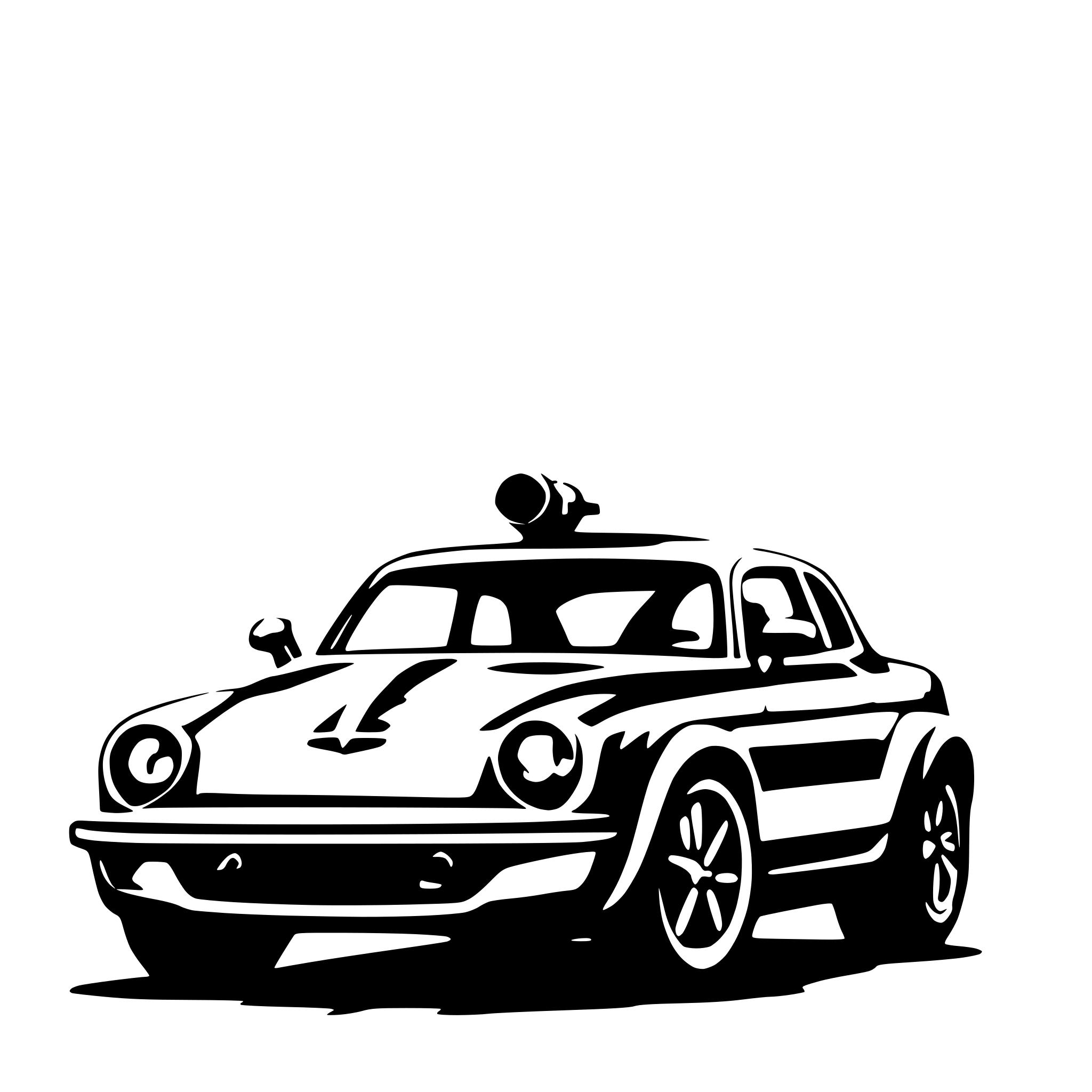 AI-generated SVG of a car with flame thrower, spoiler and lights, 2D look