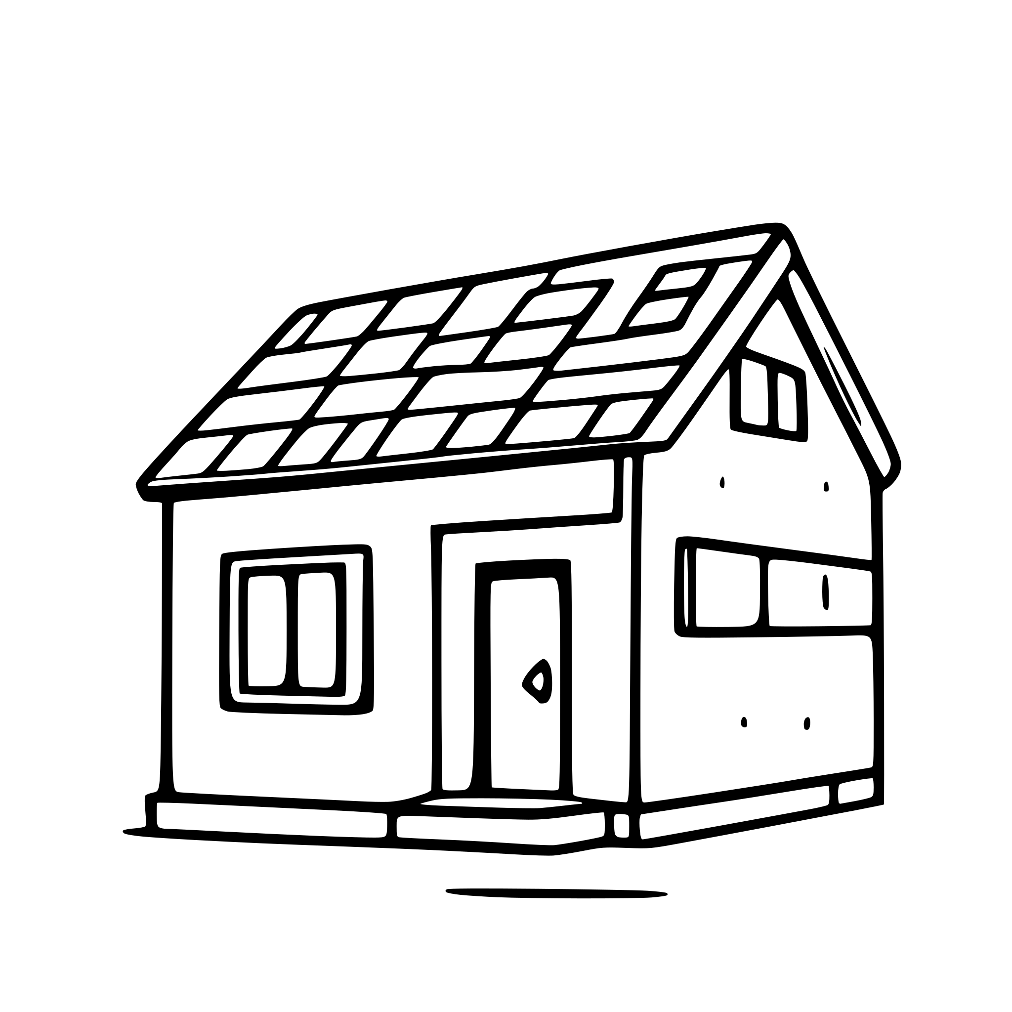 AI-generated SVG of a house with solar panels