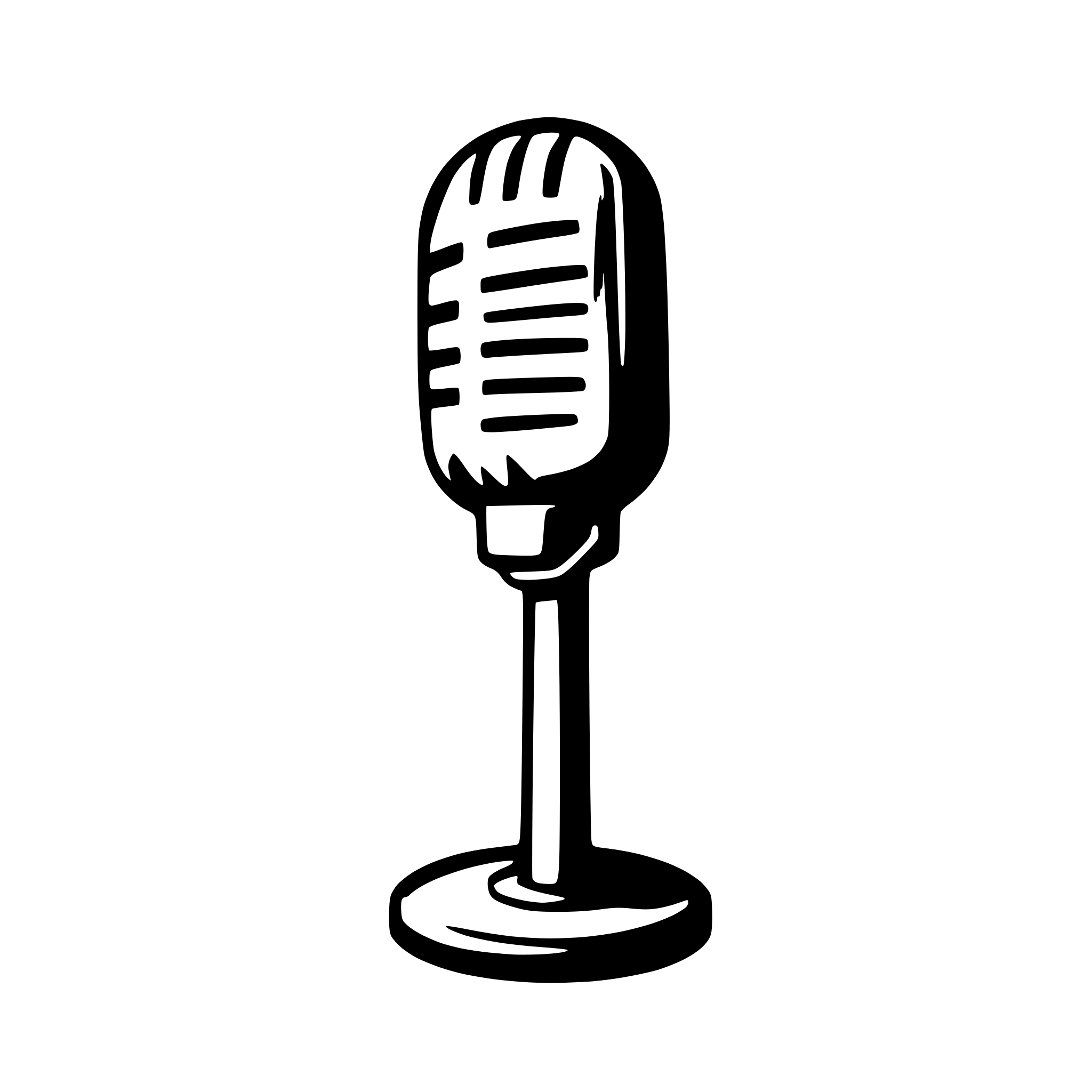 AI-generated SVG of 'black and white microphone icon'