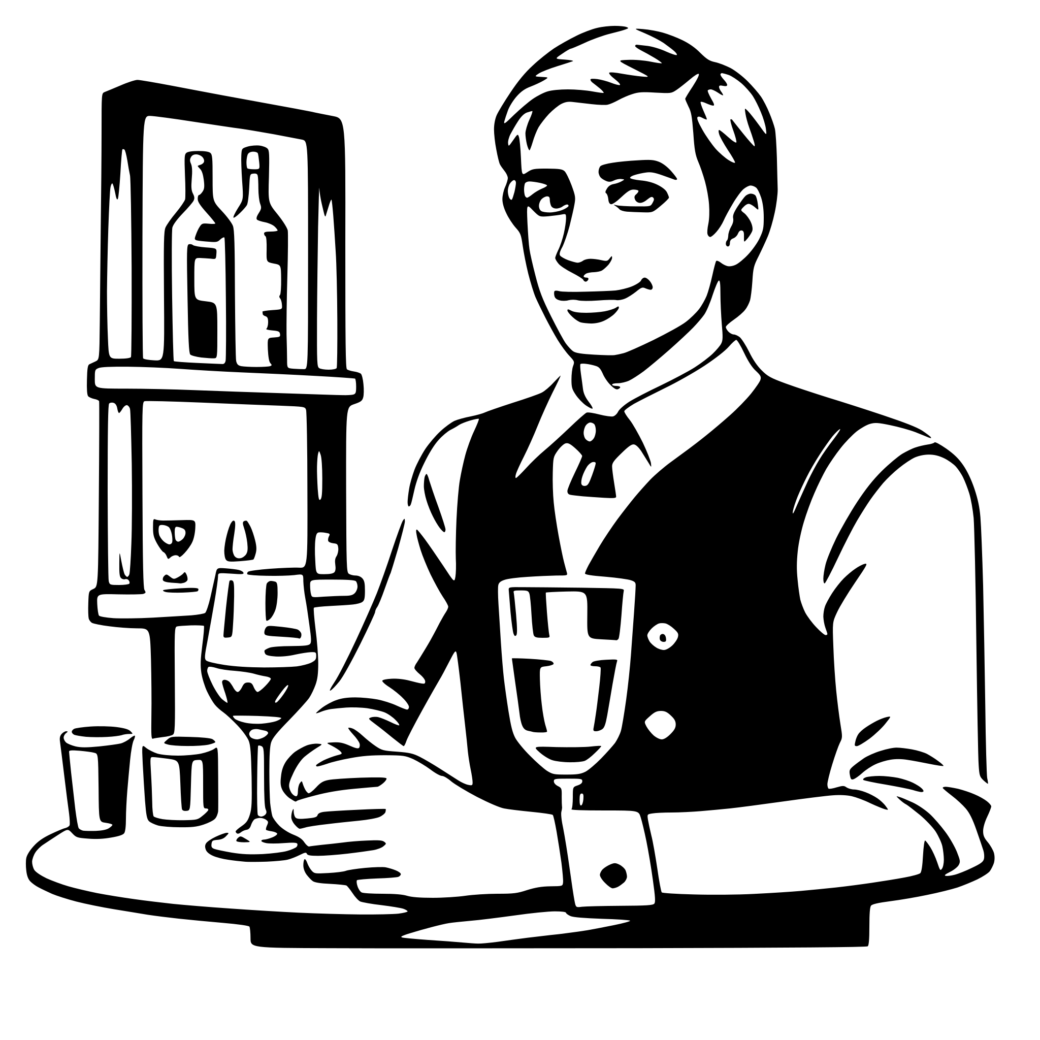 AI-generated SVG of a barman